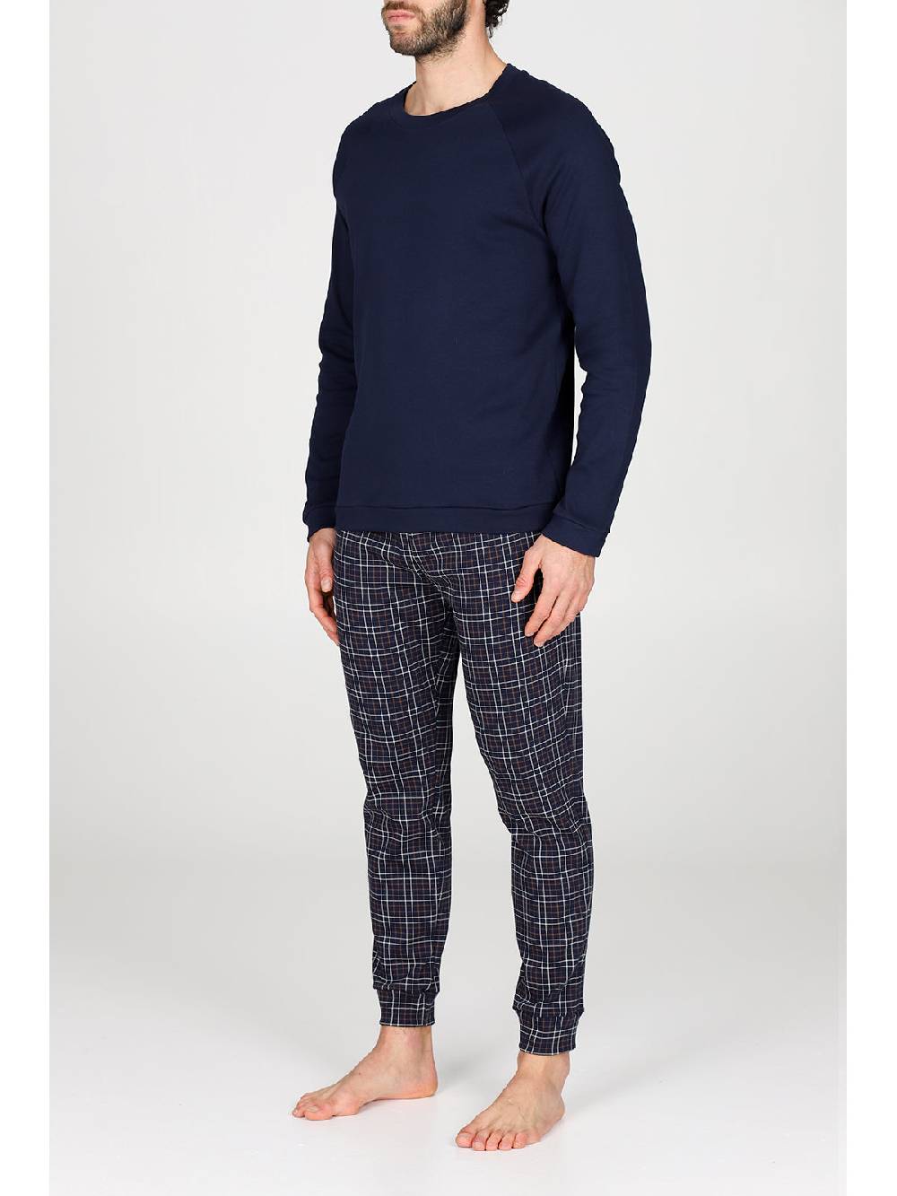 Julipet Pigiama Girocollo In Caldo Interlock Di Puro Cotone