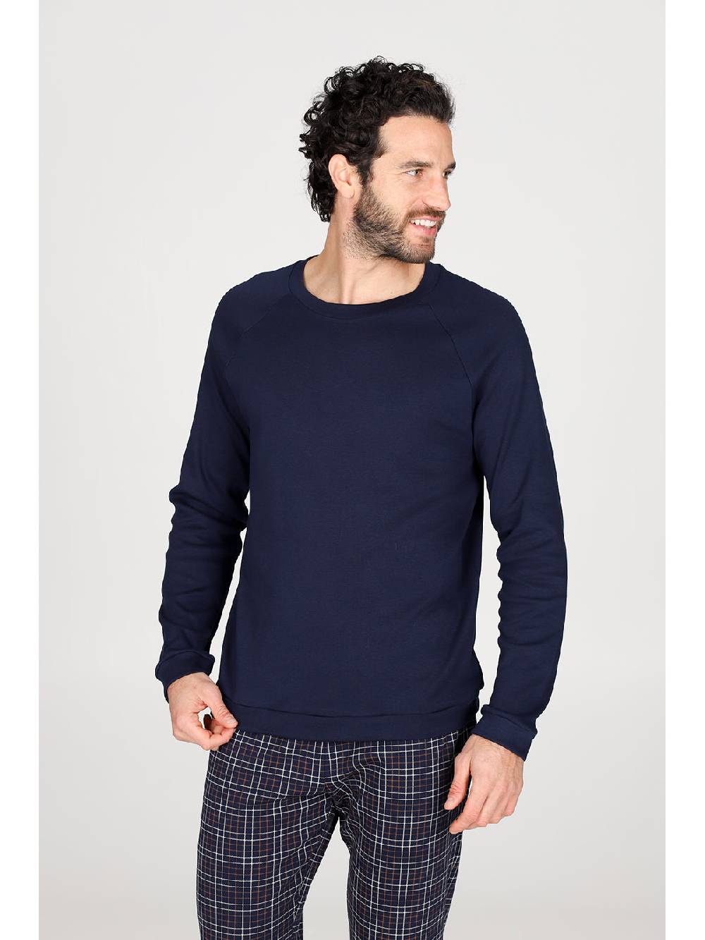 Julipet Pigiama Girocollo In Caldo Interlock Di Puro Cotone