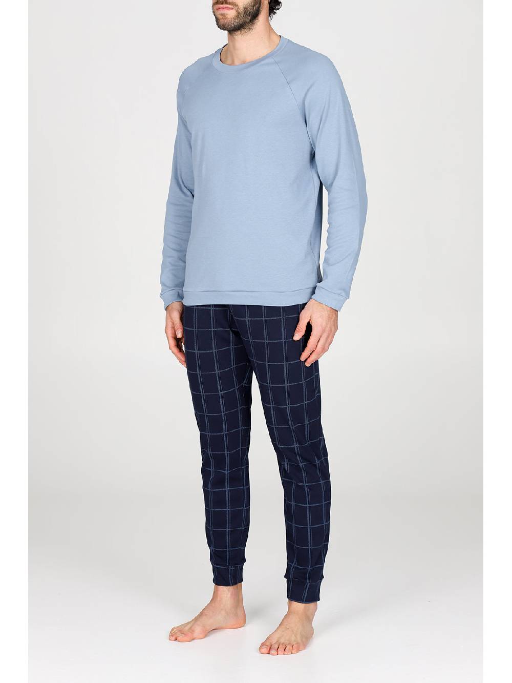 Julipet Pigiama Girocollo In Caldo Interlock Di Puro Cotone