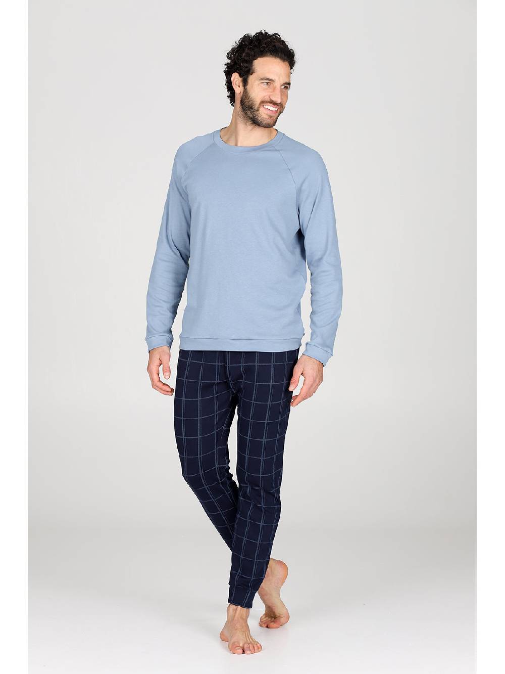 Julipet Pigiama Girocollo In Caldo Interlock Di Puro Cotone