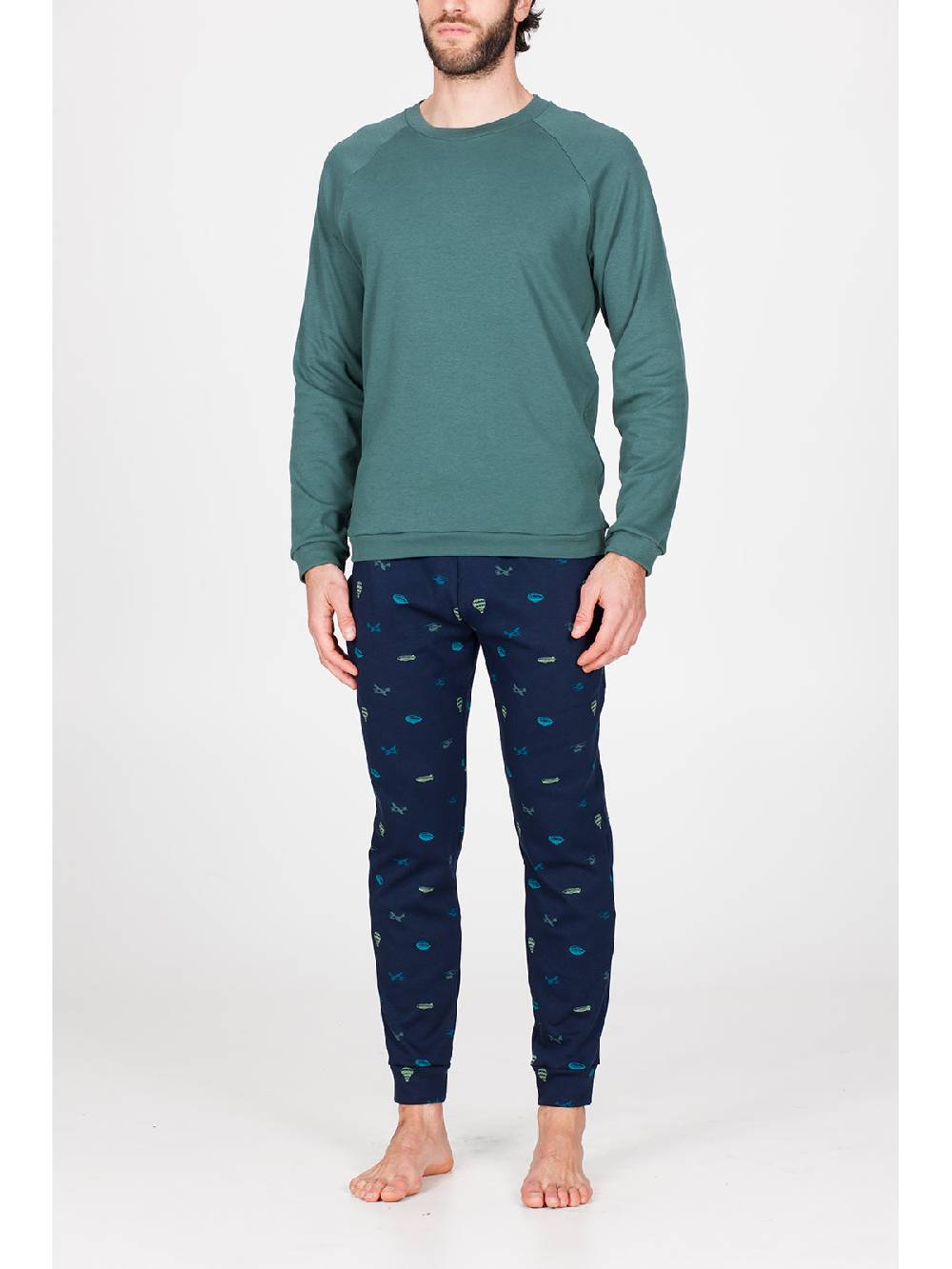 Julipet Pigiama Girocollo In Morbido Interlock Di Puro Cotone