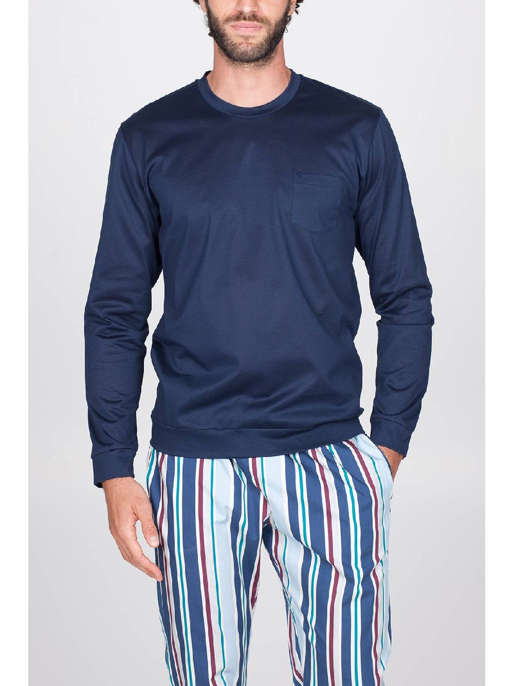 Julipet Pigiama Girocollo In Popeline E Luxury Jersey