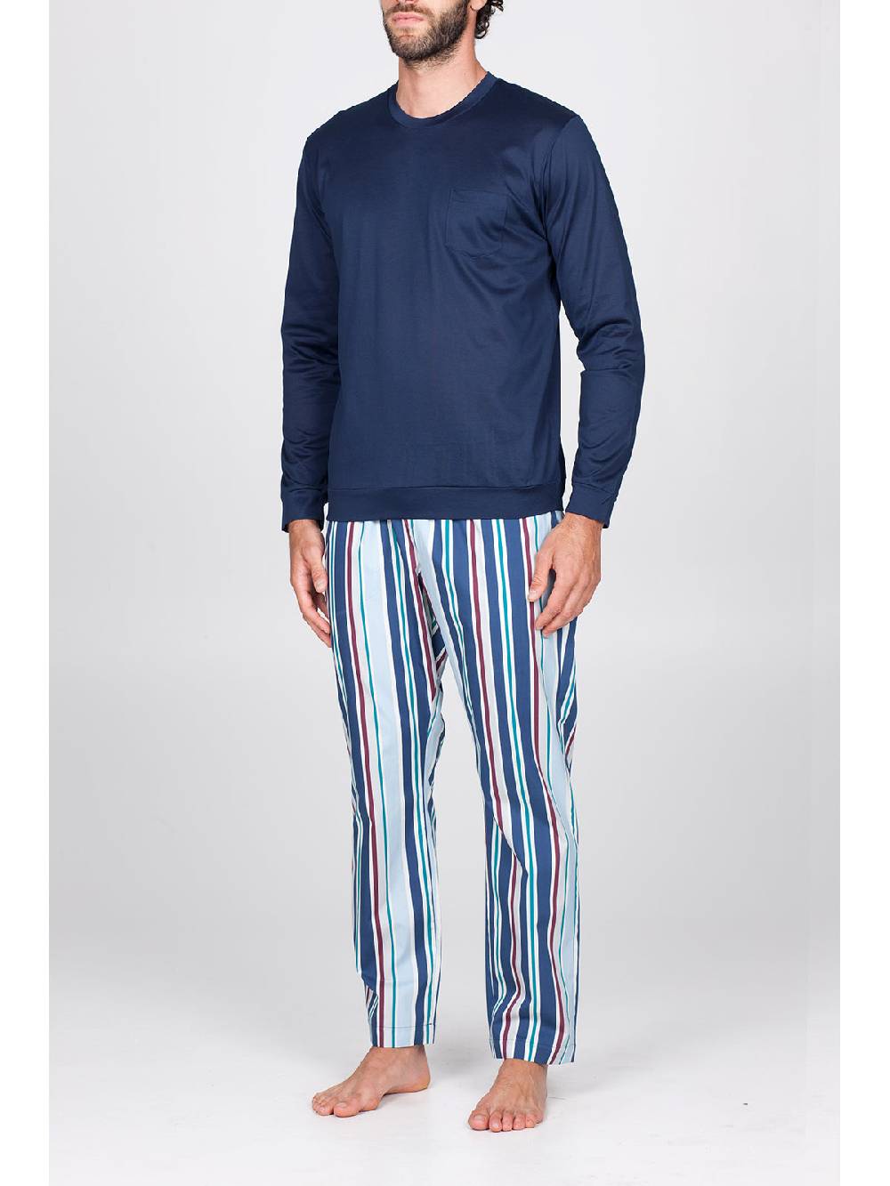 Julipet Pigiama Girocollo In Popeline E Luxury Jersey