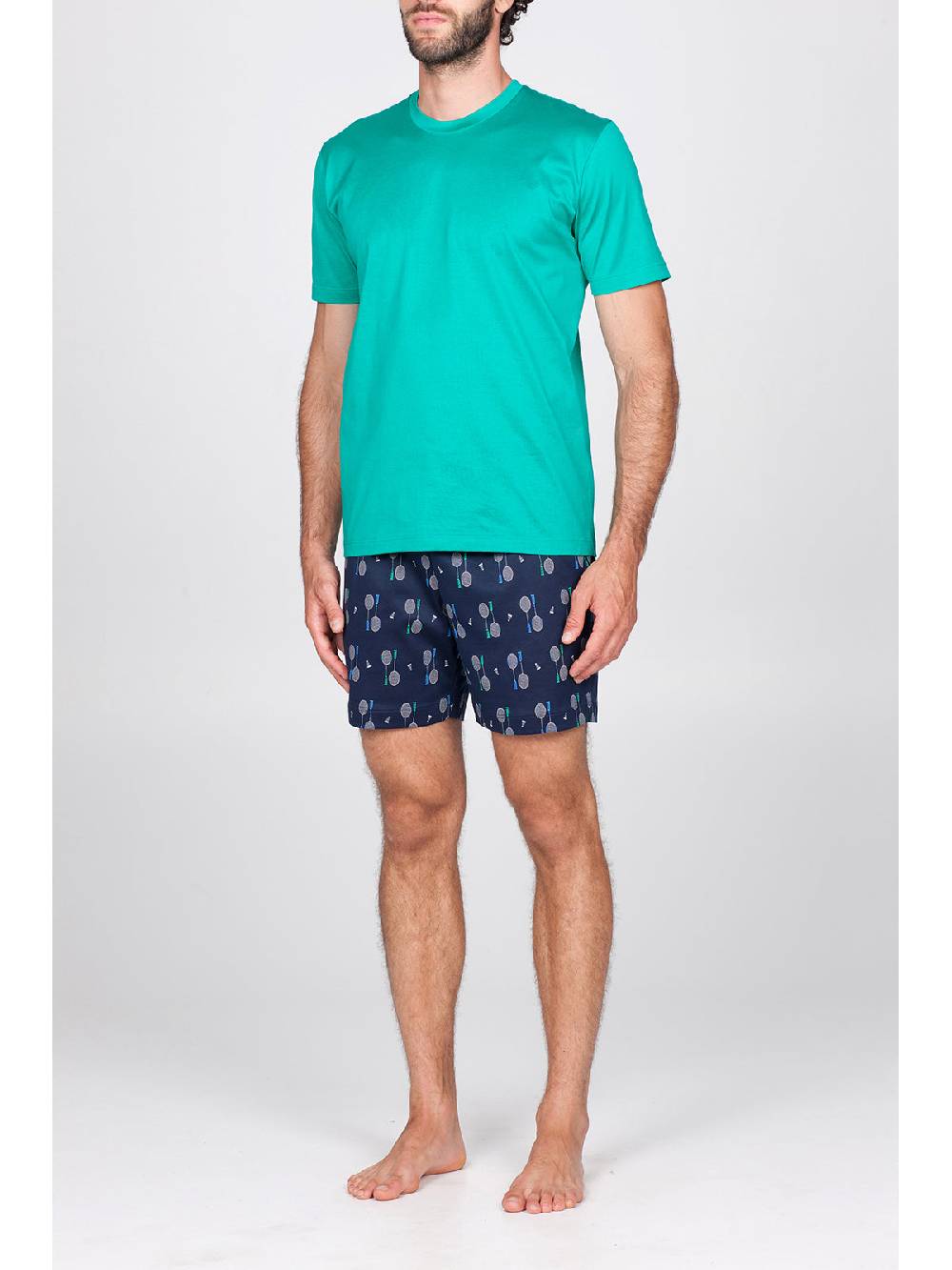 Julipet Pigiama Girocollo In Setoso Puro Cotone Mercerizzato