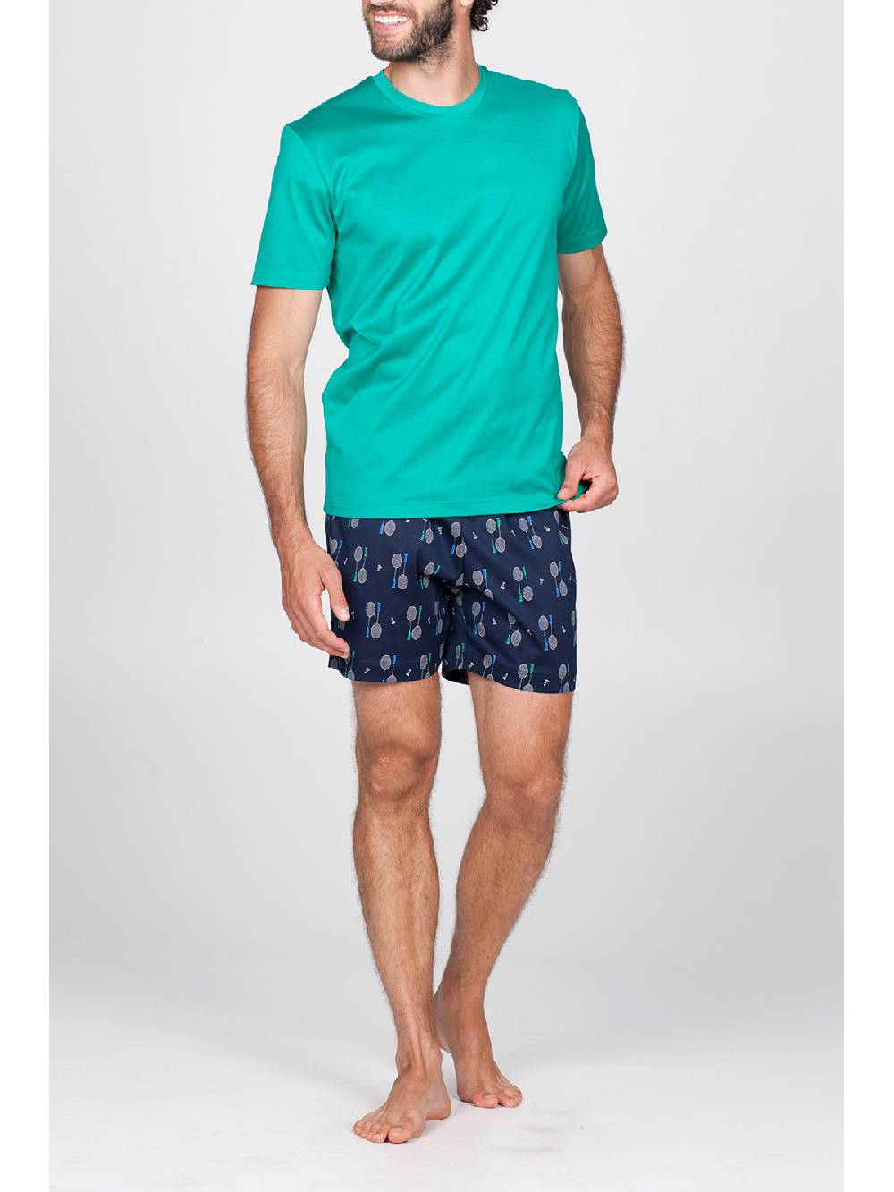 Julipet Pigiama Girocollo In Setoso Puro Cotone Mercerizzato