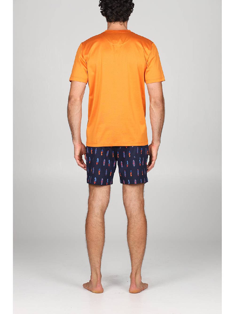 Julipet Pigiama Girocollo In Setoso Puro Cotone Mercerizzato Con Stampa "surf"