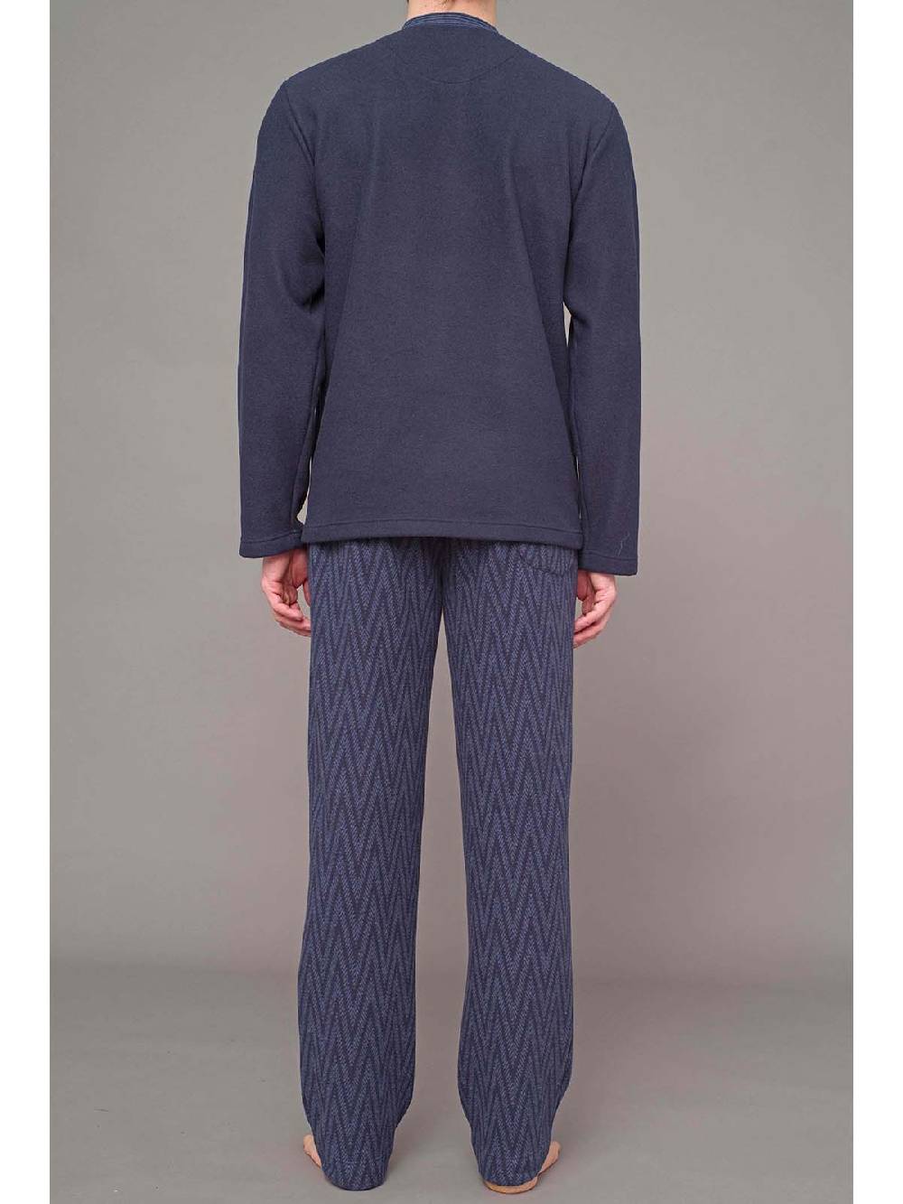 Julipet Pigiama In Caldo Tessuto Milano Fantasia Zigzag