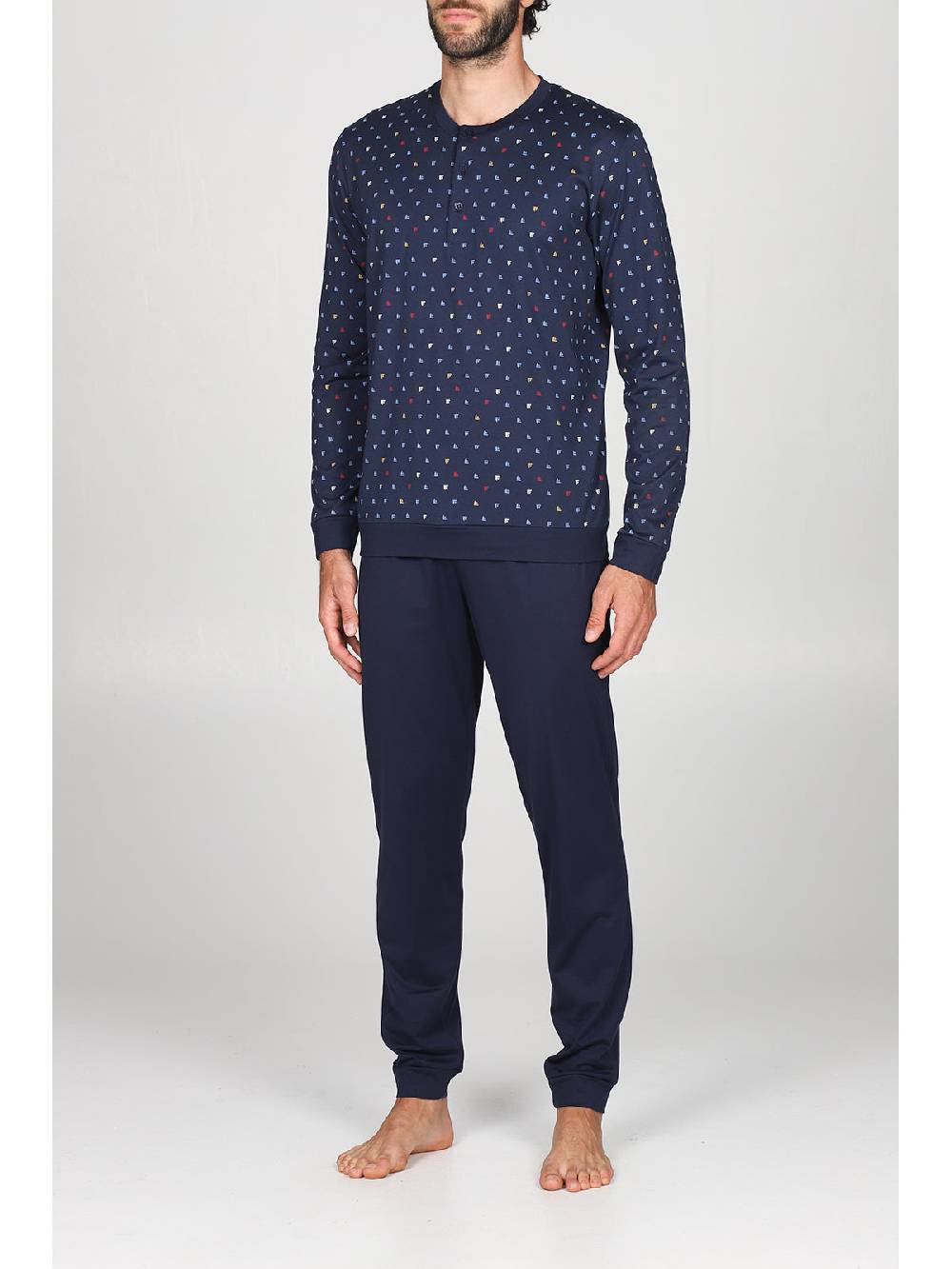 Julipet Pigiama In Fantasia In Leggerissimo Jersey Di Puro Cotone Con Disegno "barche"