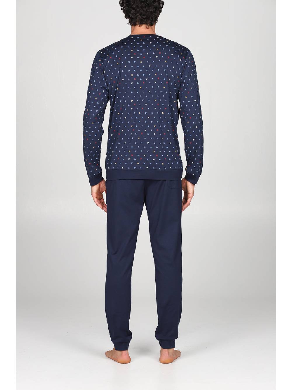 Julipet Pigiama In Fantasia In Leggerissimo Jersey Di Puro Cotone Con Disegno "barche"