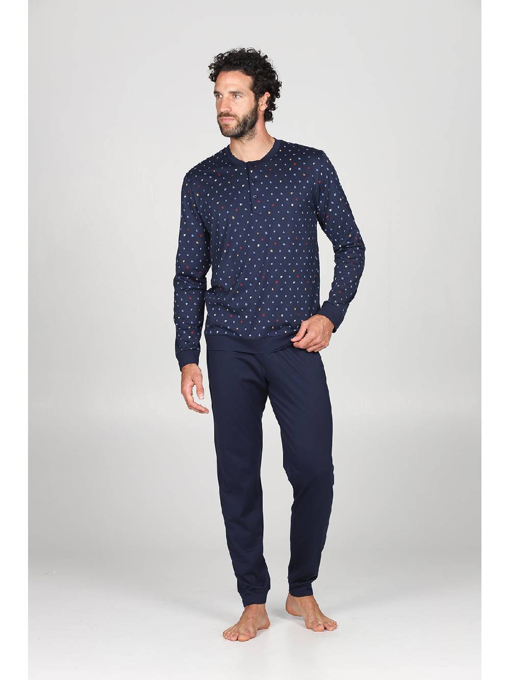 Julipet Pigiama In Fantasia In Leggerissimo Jersey Di Puro Cotone Con Disegno "barche"