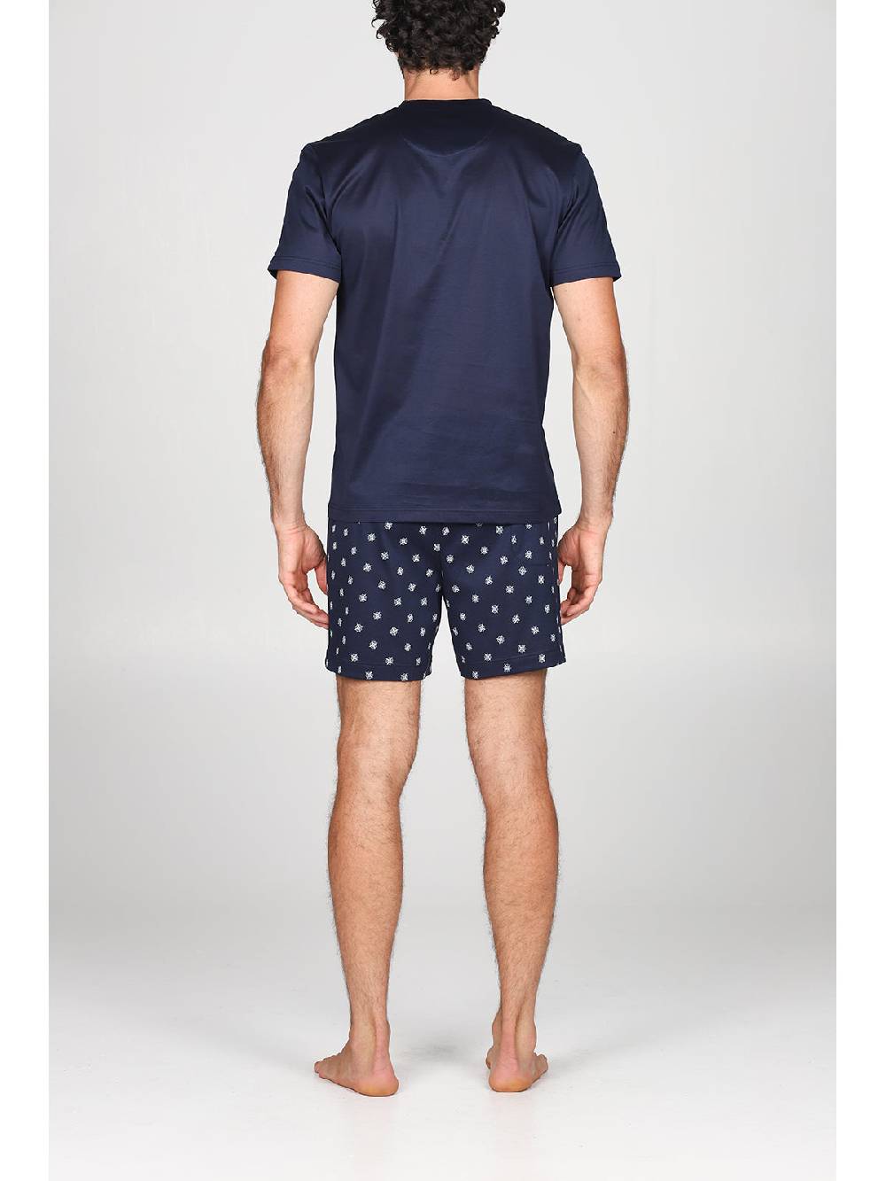 Julipet Pigiama In Ricercato Puro Cotone Mercerizzato Dalla Mano Setosa, Disegno "bussola"