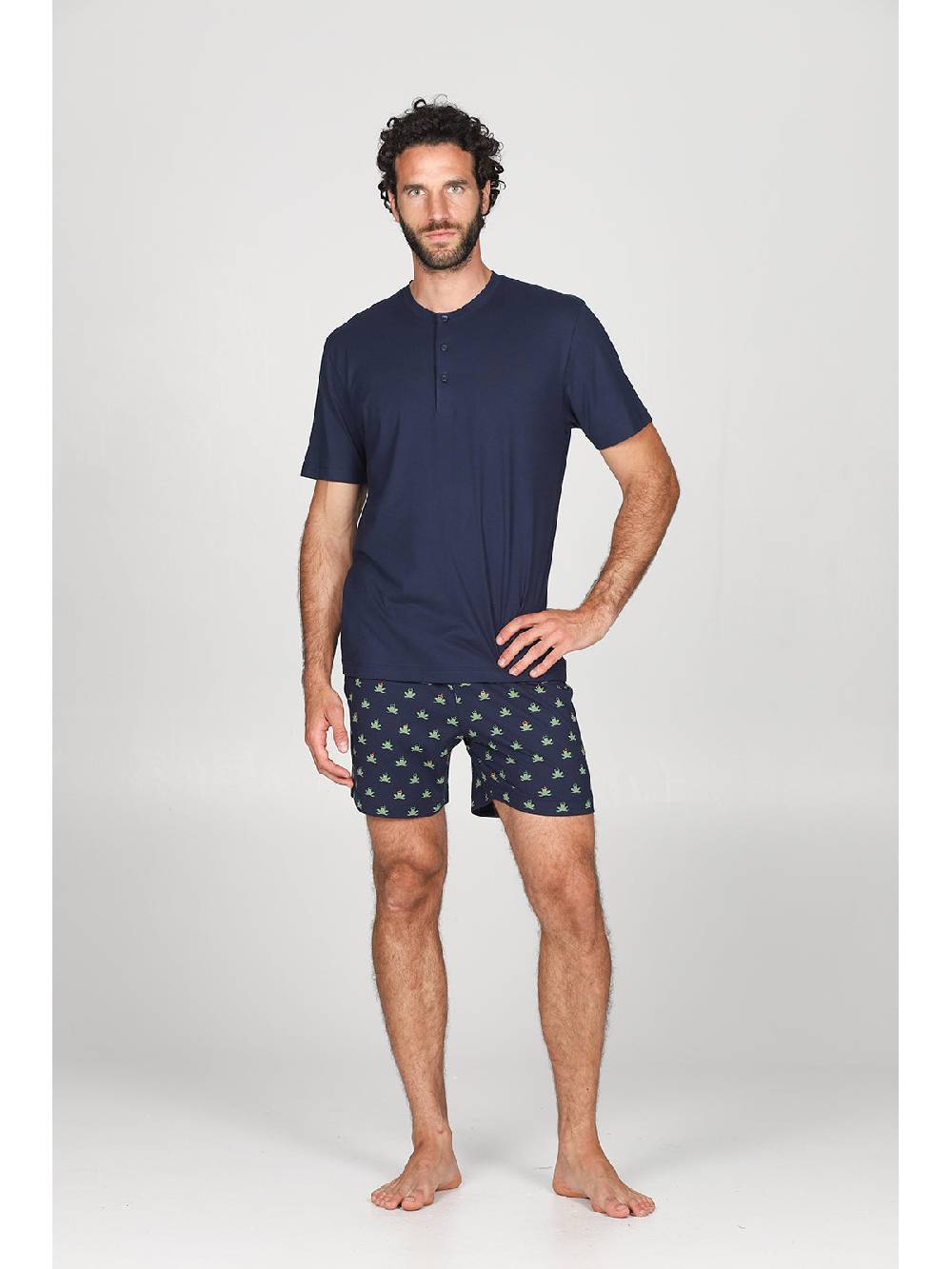 Julipet Pigiama In Traspirante Jersey Di Puro Cotone S/z, Disegno Fantasia "rana"