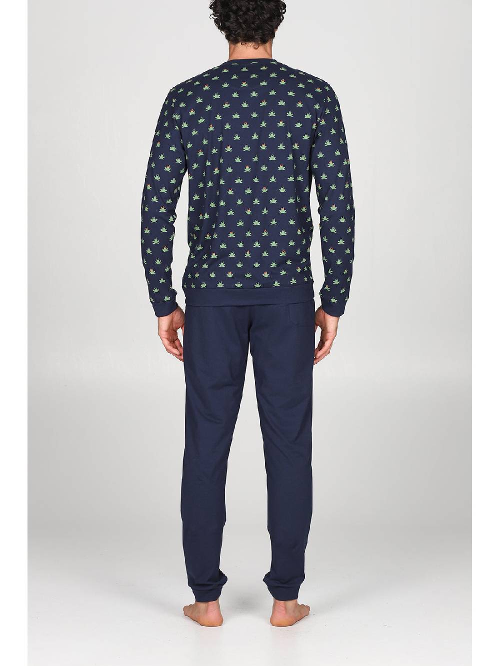 Julipet Pigiama Modello Tuta In Traspirante E Fluido Jersey Di Puro Cotone, Disegni "rana"