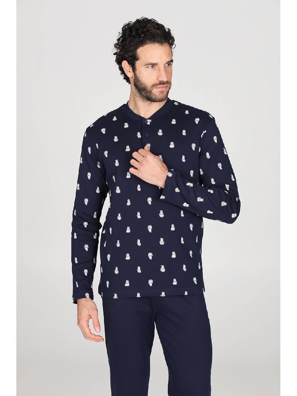 Julipet Pigiama Serafino Artist Edition, In Caldo Interlock Di Puro Cotone