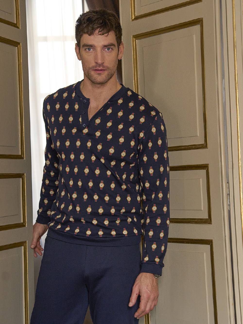 Julipet Pigiama serafino Artist Edition, in caldo interlock di puro cotone