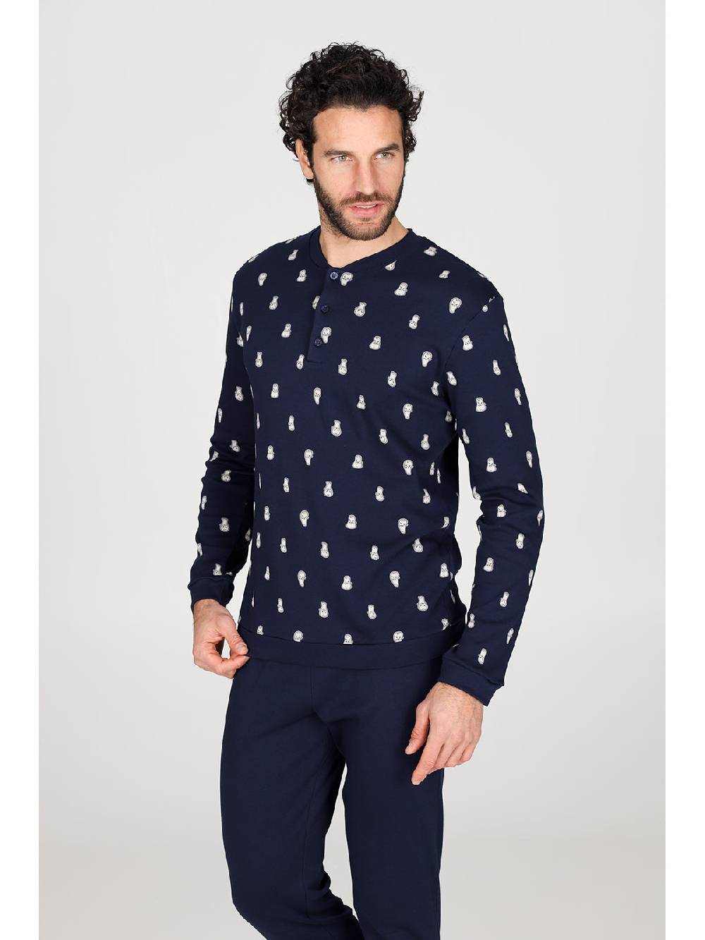 Julipet Pigiama Serafino Artist Edition, In Caldo Interlock Di Puro Cotone