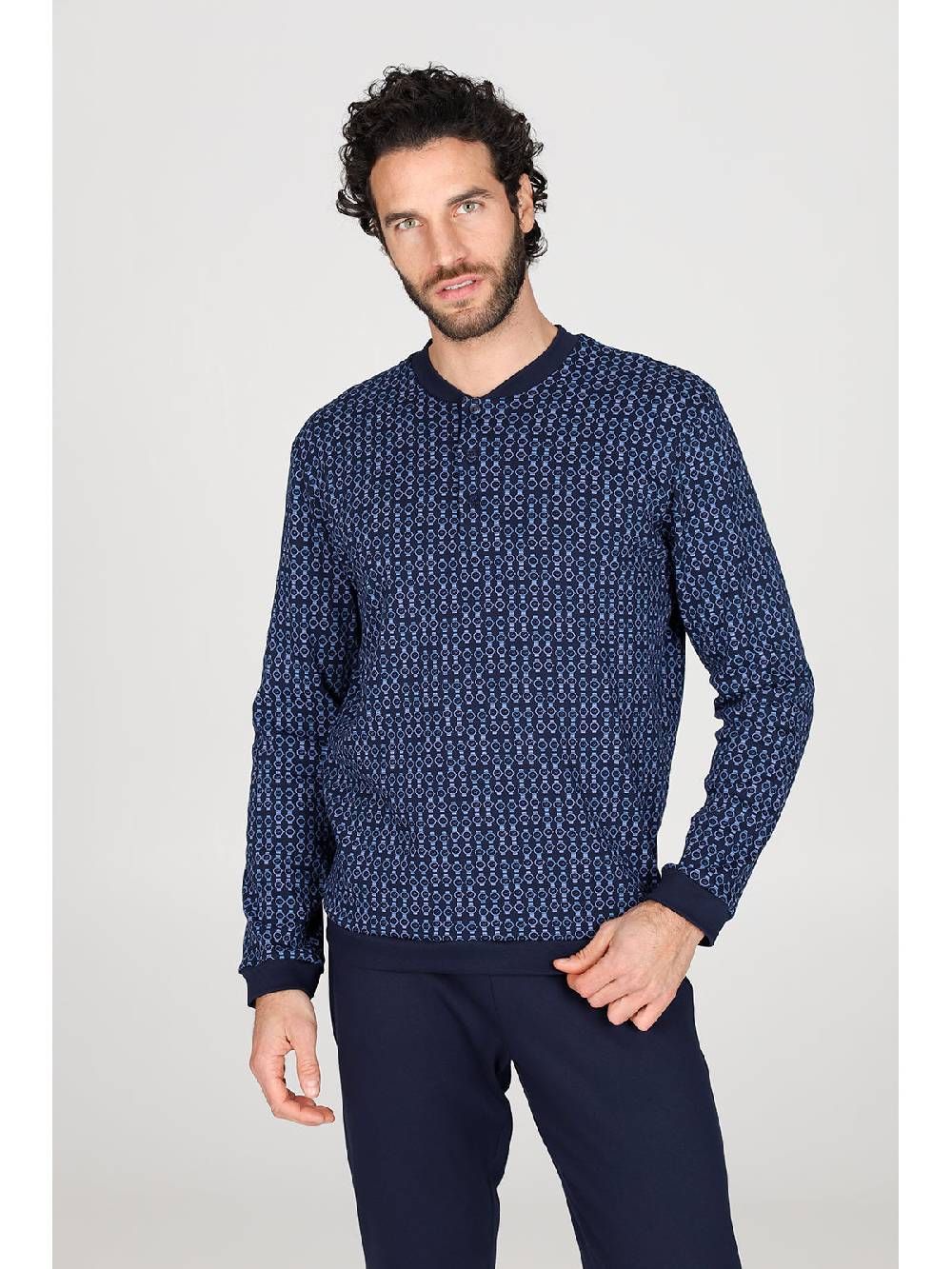 Julipet Pigiama serafino Artist Edition, in caldo interlock di puro cotone