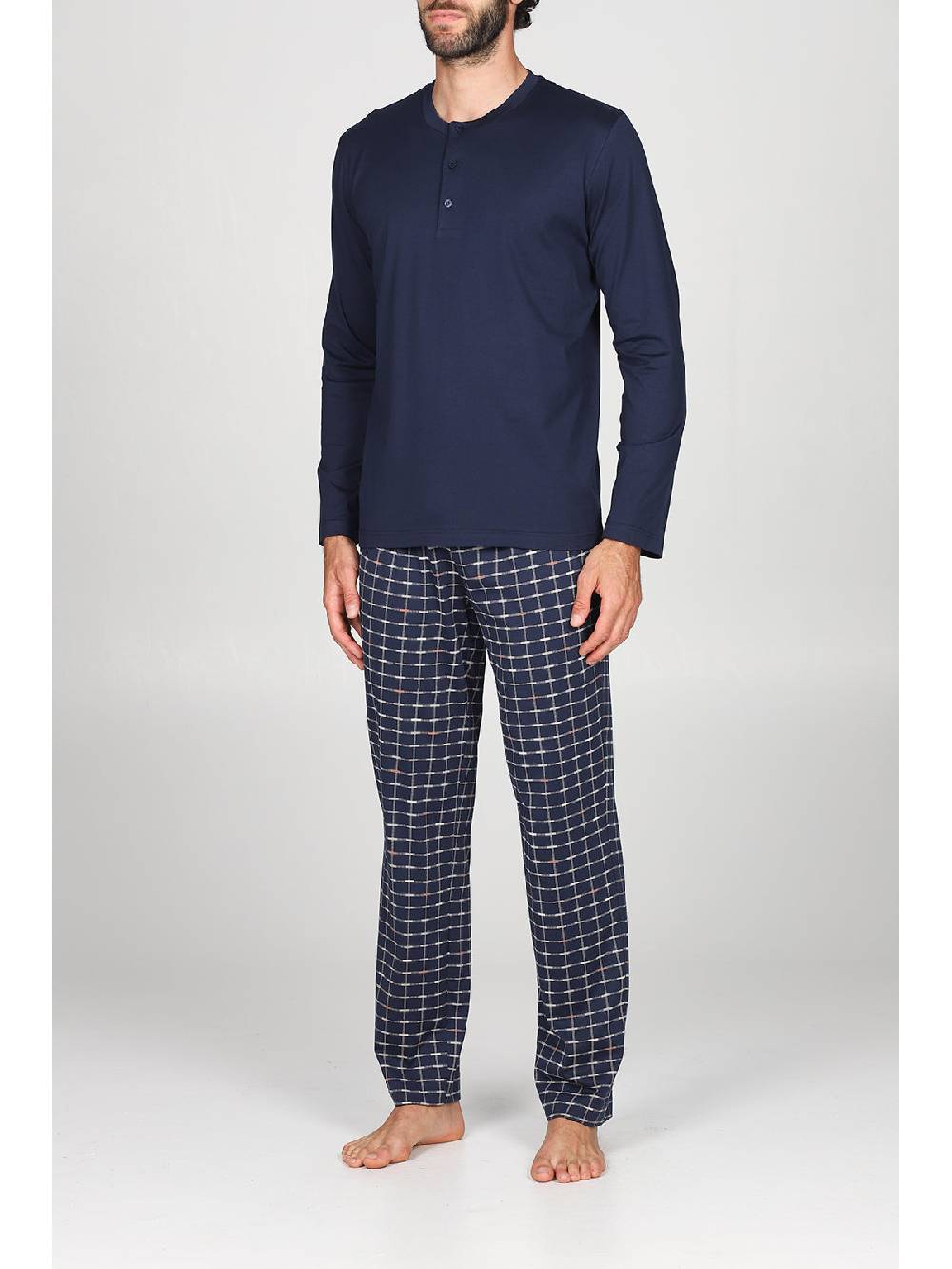 Julipet Pigiama Serafino Con Pantaloni In Fantasia, In Morbido E Superleggero Puro Cotone