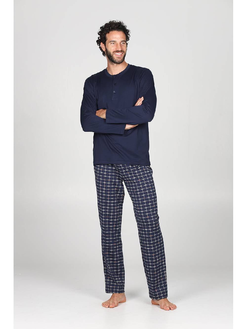 Julipet Pigiama Serafino Con Pantaloni In Fantasia, In Morbido E Superleggero Puro Cotone