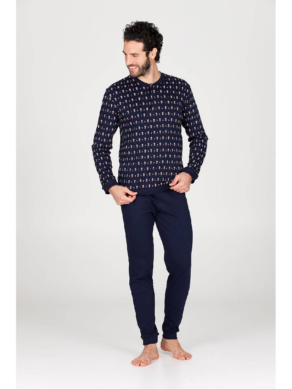 Julipet Pigiama Serafino In Caldo Interlock Di Puro Cotone