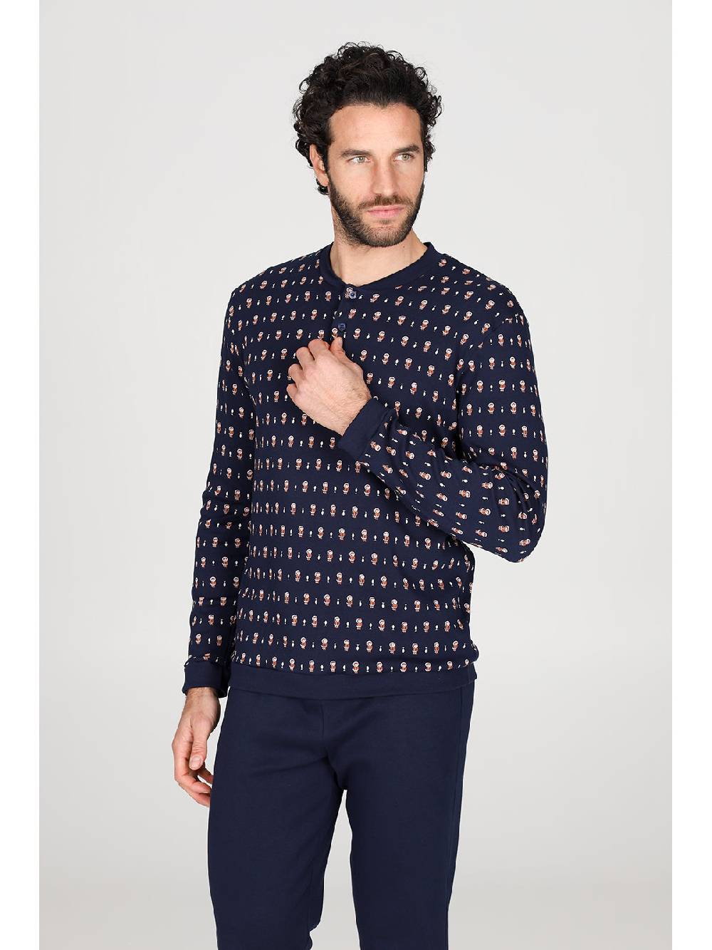 Julipet Pigiama Serafino In Caldo Interlock Di Puro Cotone