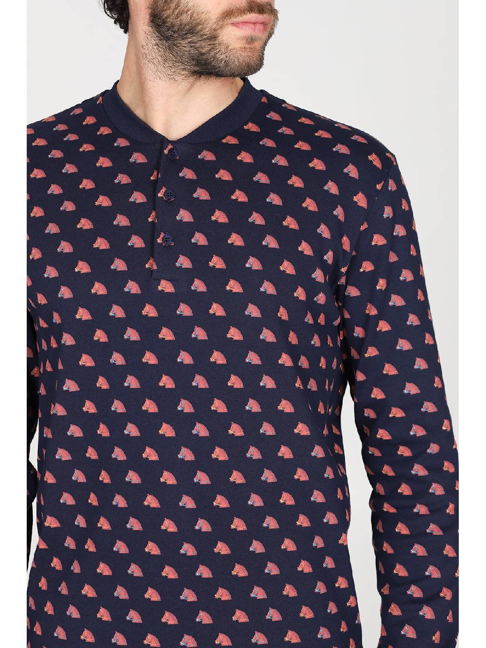 Julipet Pigiama serafino in caldo interlock di puro cotone