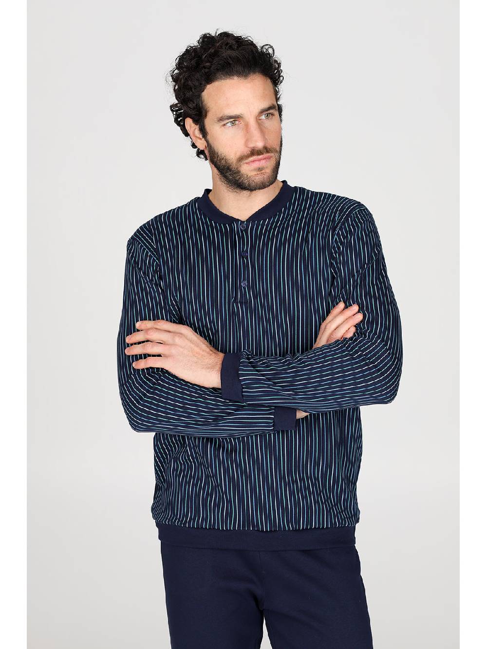 Julipet Pigiama Serafino In Caldo Interlock Di Puro Cotone