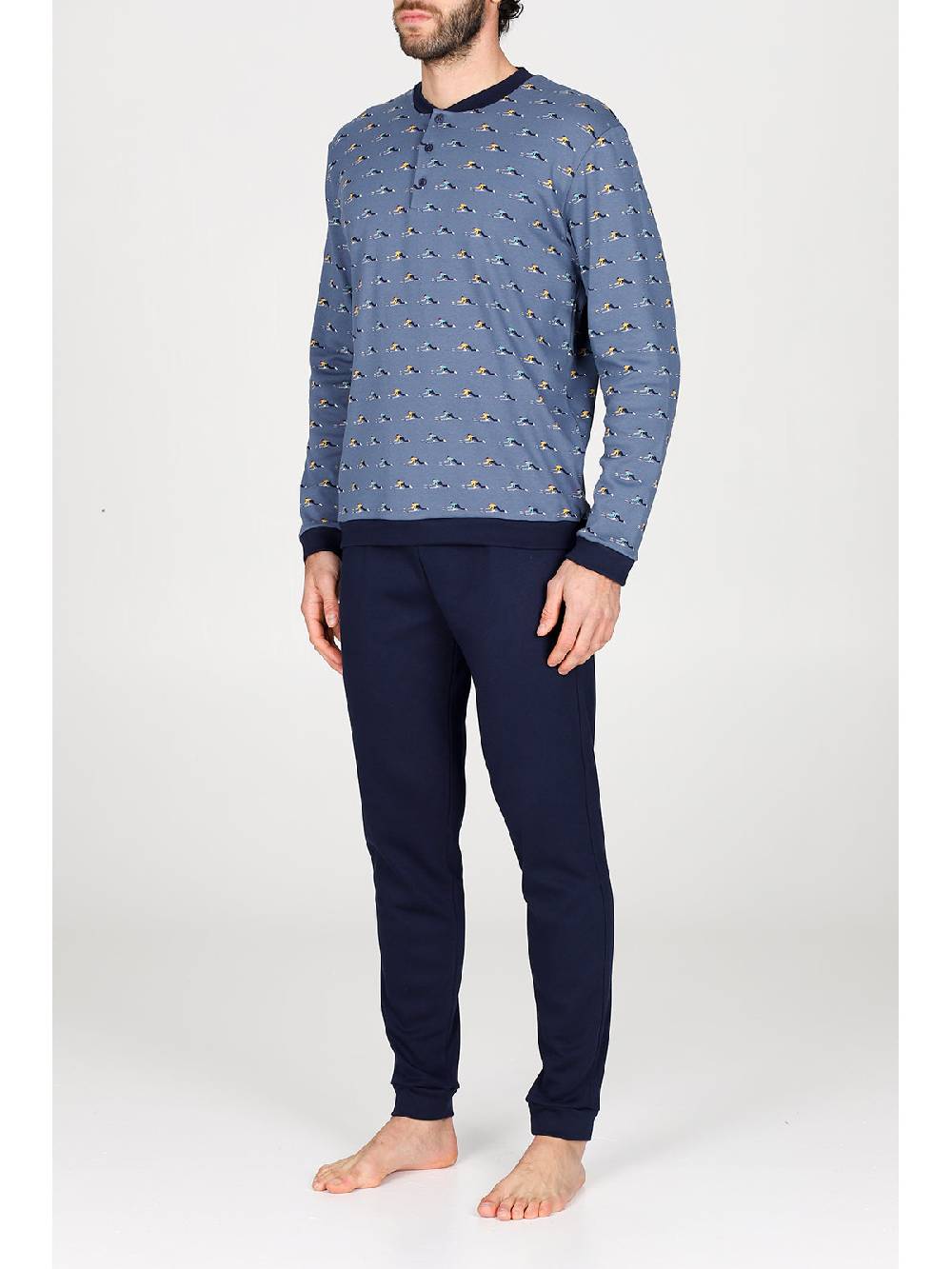 Julipet Pigiama Serafino In Caldo Interlock Di Puro Cotone