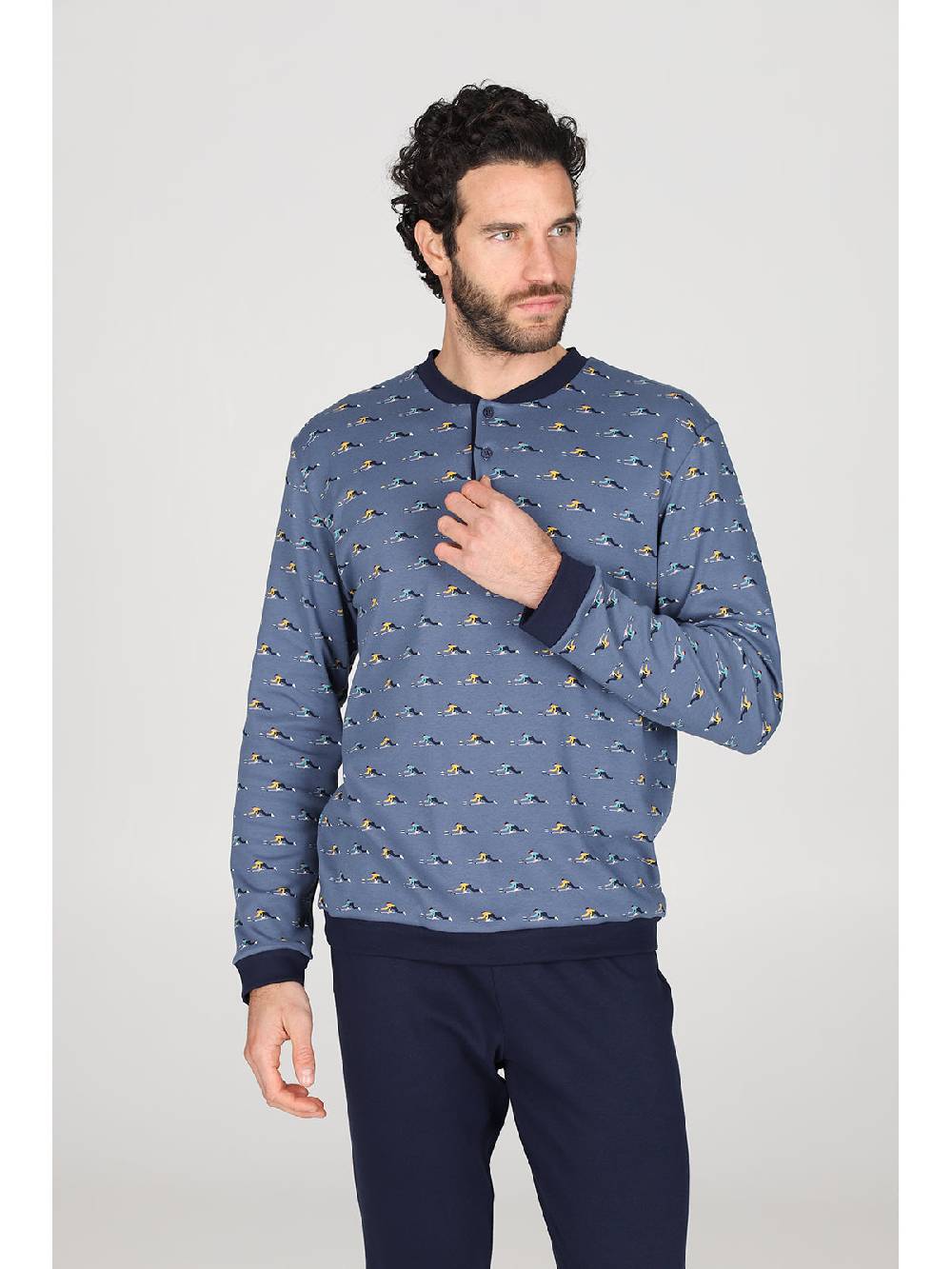 Julipet Pigiama Serafino In Caldo Interlock Di Puro Cotone