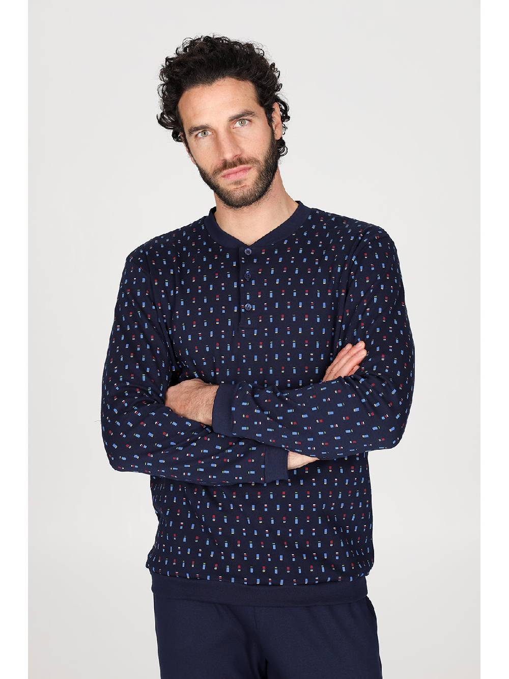 Julipet Pigiama Serafino In Caldo Interlock Di Puro Cotone