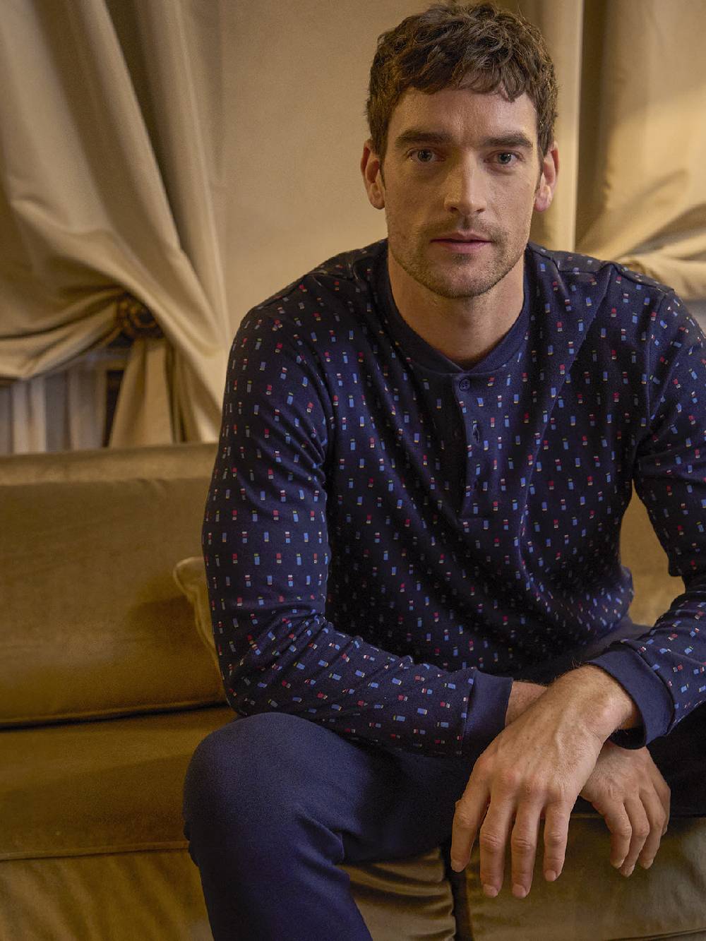 Julipet Pigiama serafino in caldo interlock di puro cotone