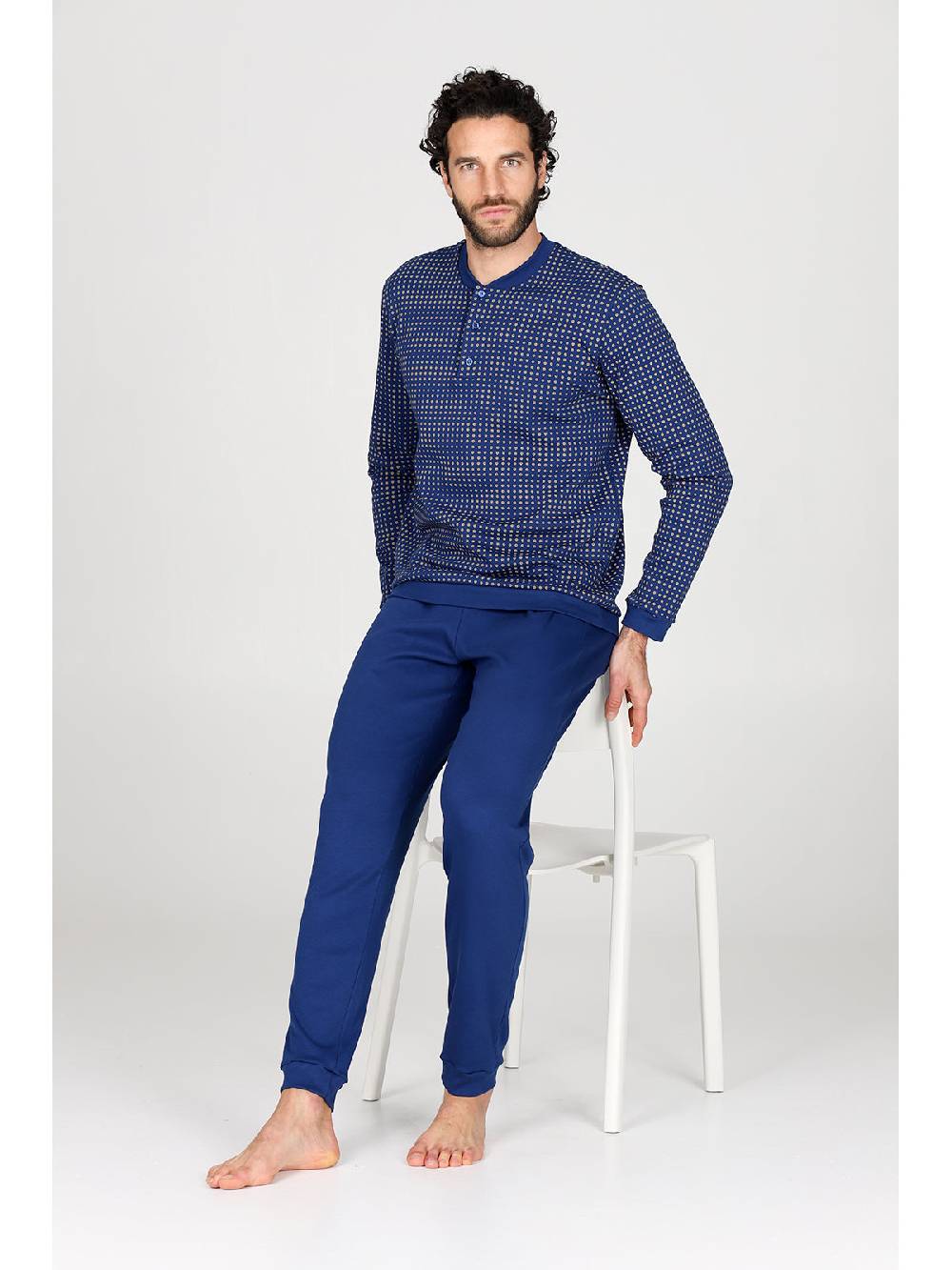 Julipet Pigiama Serafino In Caldo Interlock Di Puro Cotone