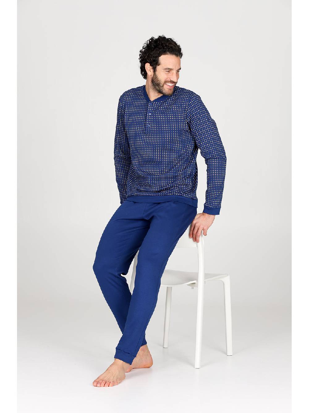 Julipet Pigiama Serafino In Caldo Interlock Di Puro Cotone