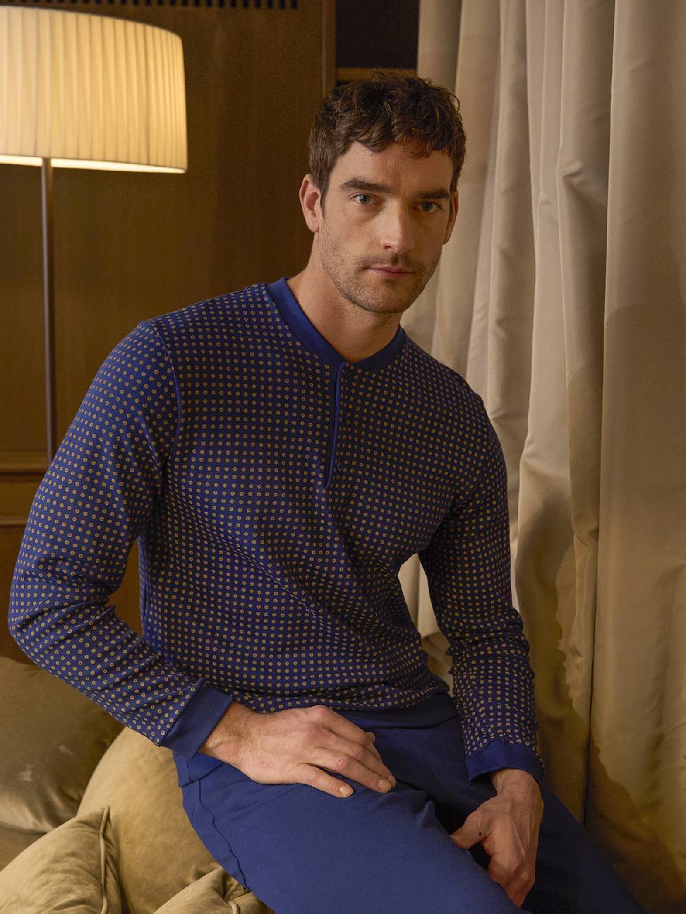 Julipet Pigiama serafino in caldo interlock di puro cotone