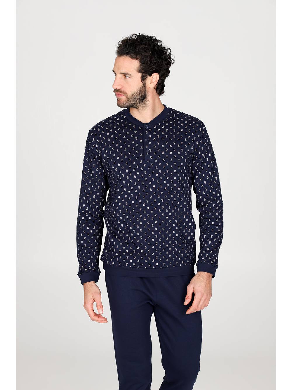 Julipet Pigiama Serafino In Caldo Interlock Di Puro Cotone