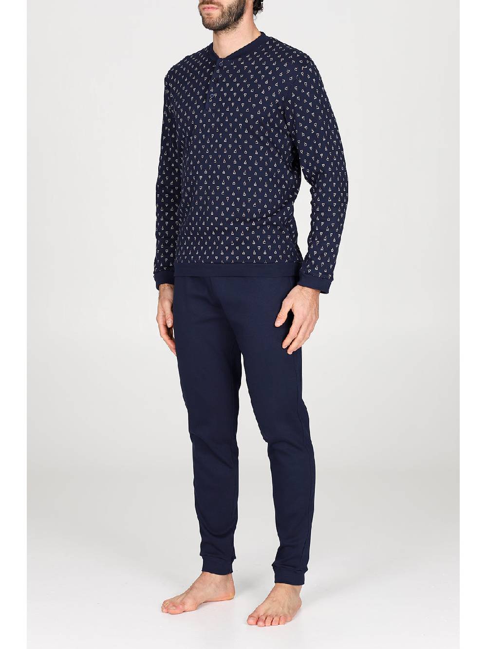 Julipet Pigiama Serafino In Caldo Interlock Di Puro Cotone