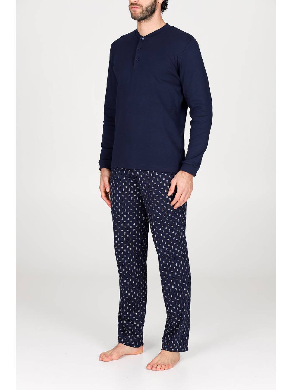 Julipet Pigiama Serafino In Caldo Interlock Di Puro Cotone