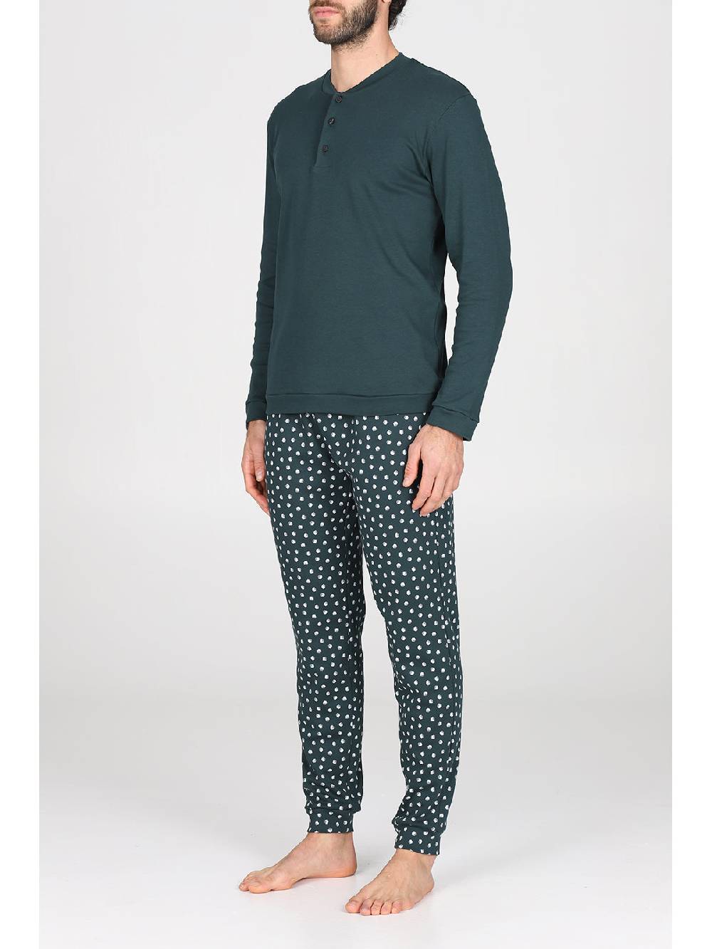 Julipet Pigiama Serafino In Caldo Interlock Di Puro Cotone