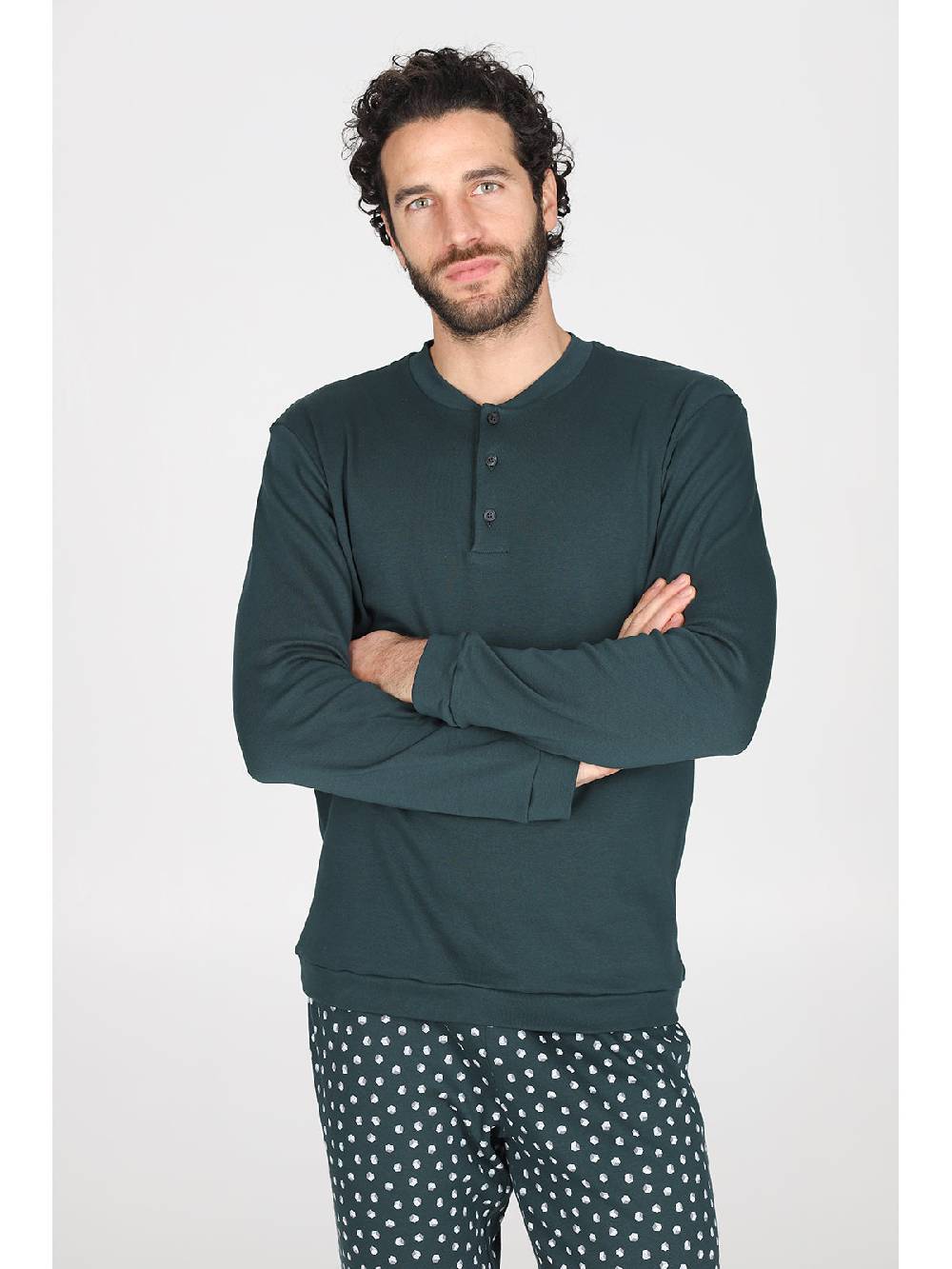 Julipet Pigiama Serafino In Caldo Interlock Di Puro Cotone