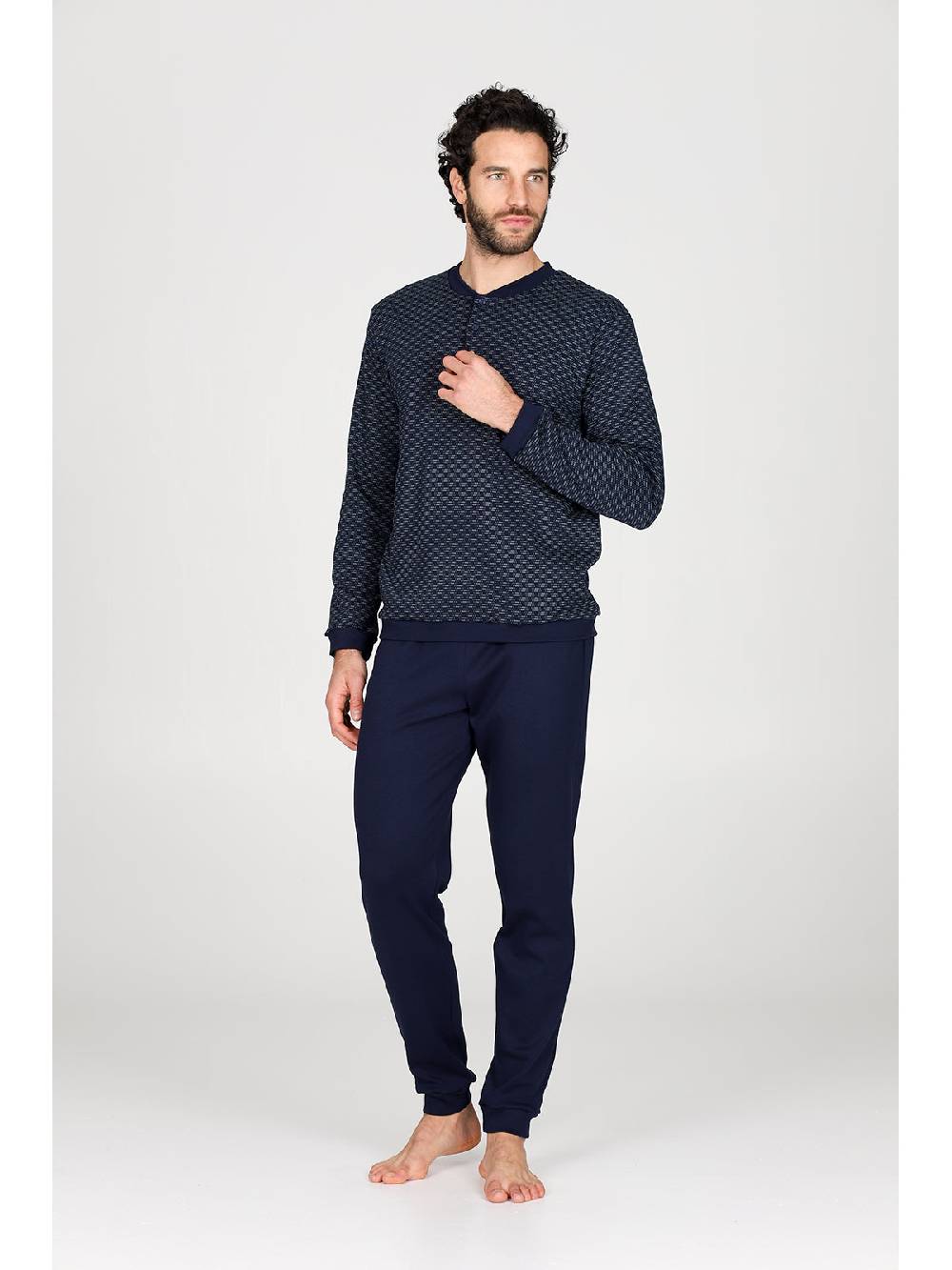 Julipet Pigiama Serafino In Caldo Interlock Di Puro Cotone