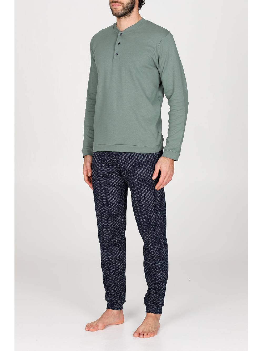 Julipet Pigiama Serafino In Caldo Interlock Di Puro Cotone