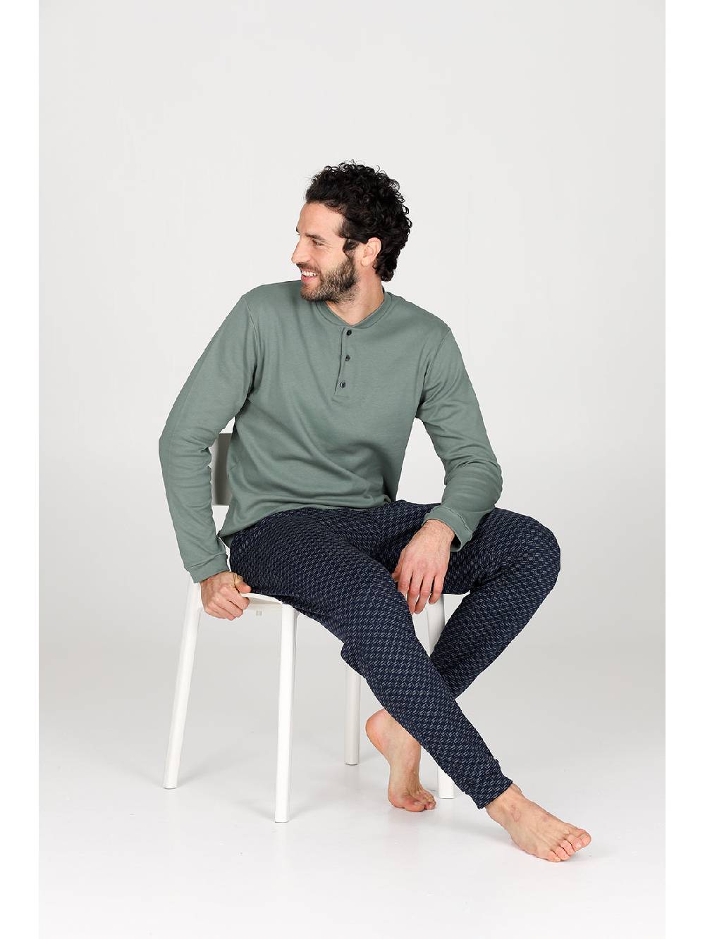 Julipet Pigiama Serafino In Caldo Interlock Di Puro Cotone