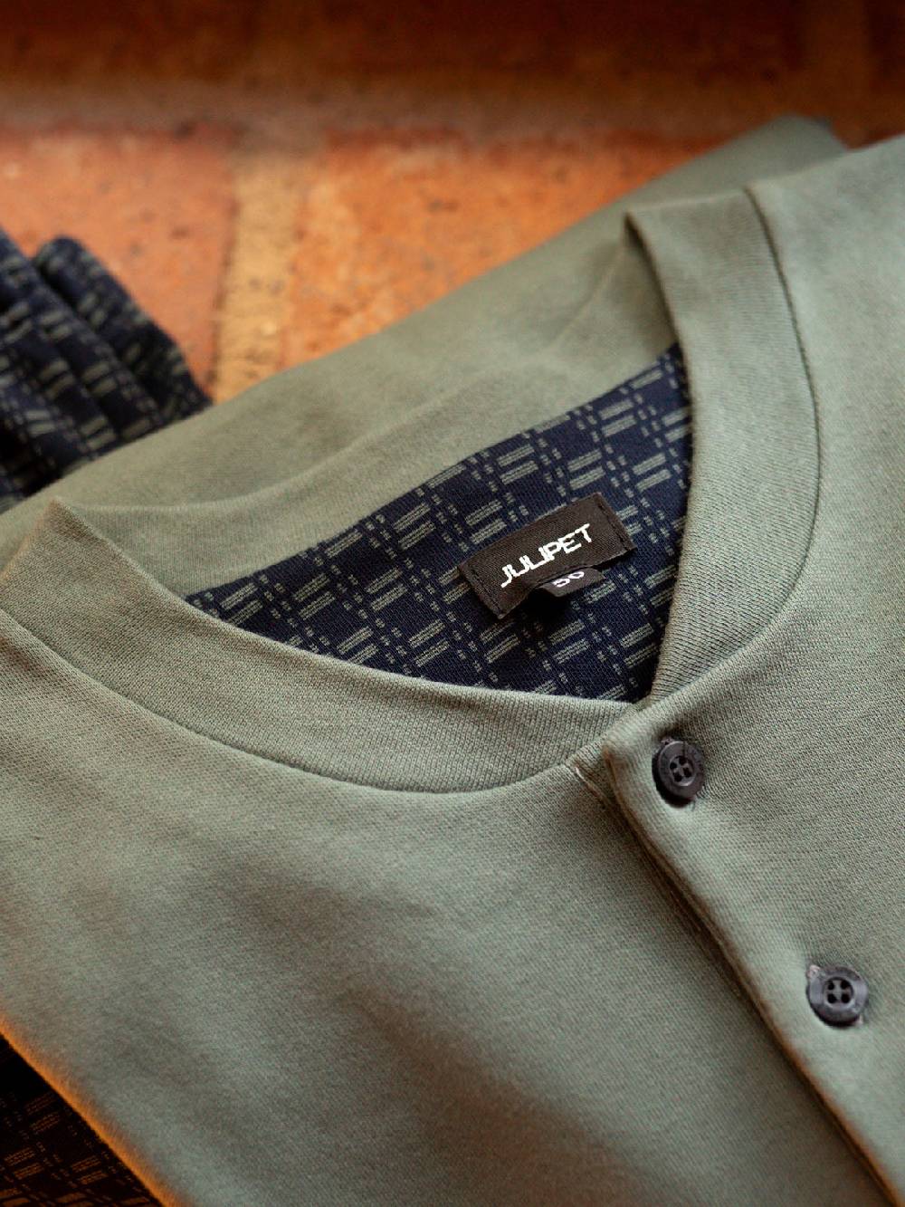 Julipet Pigiama serafino in caldo interlock di puro cotone