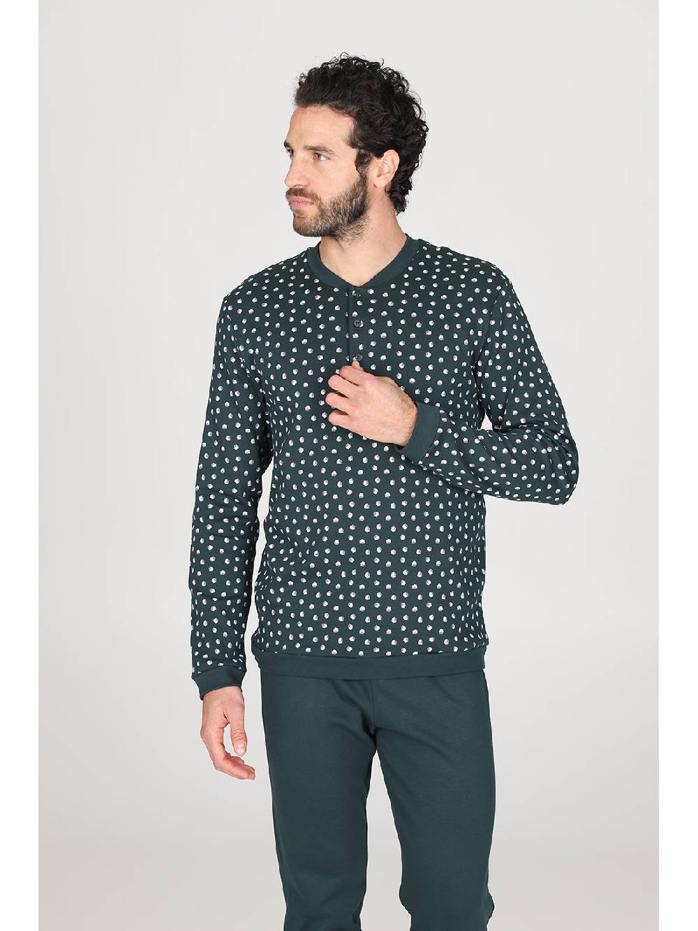 Julipet Pigiama serafino in caldo interlock di puro cotone