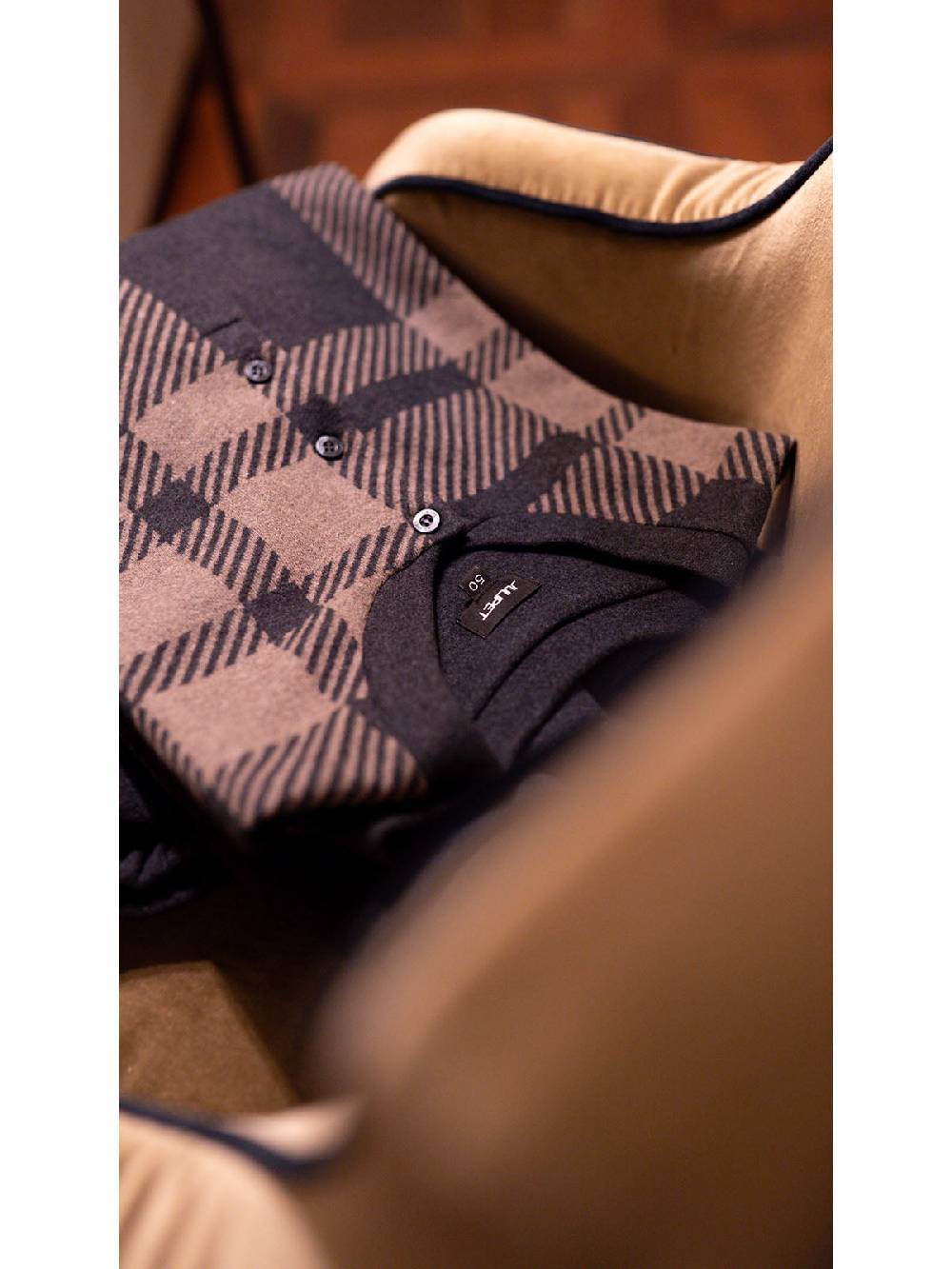 Julipet Pigiama Serafino In Confortevole Jacquard Di Cotone