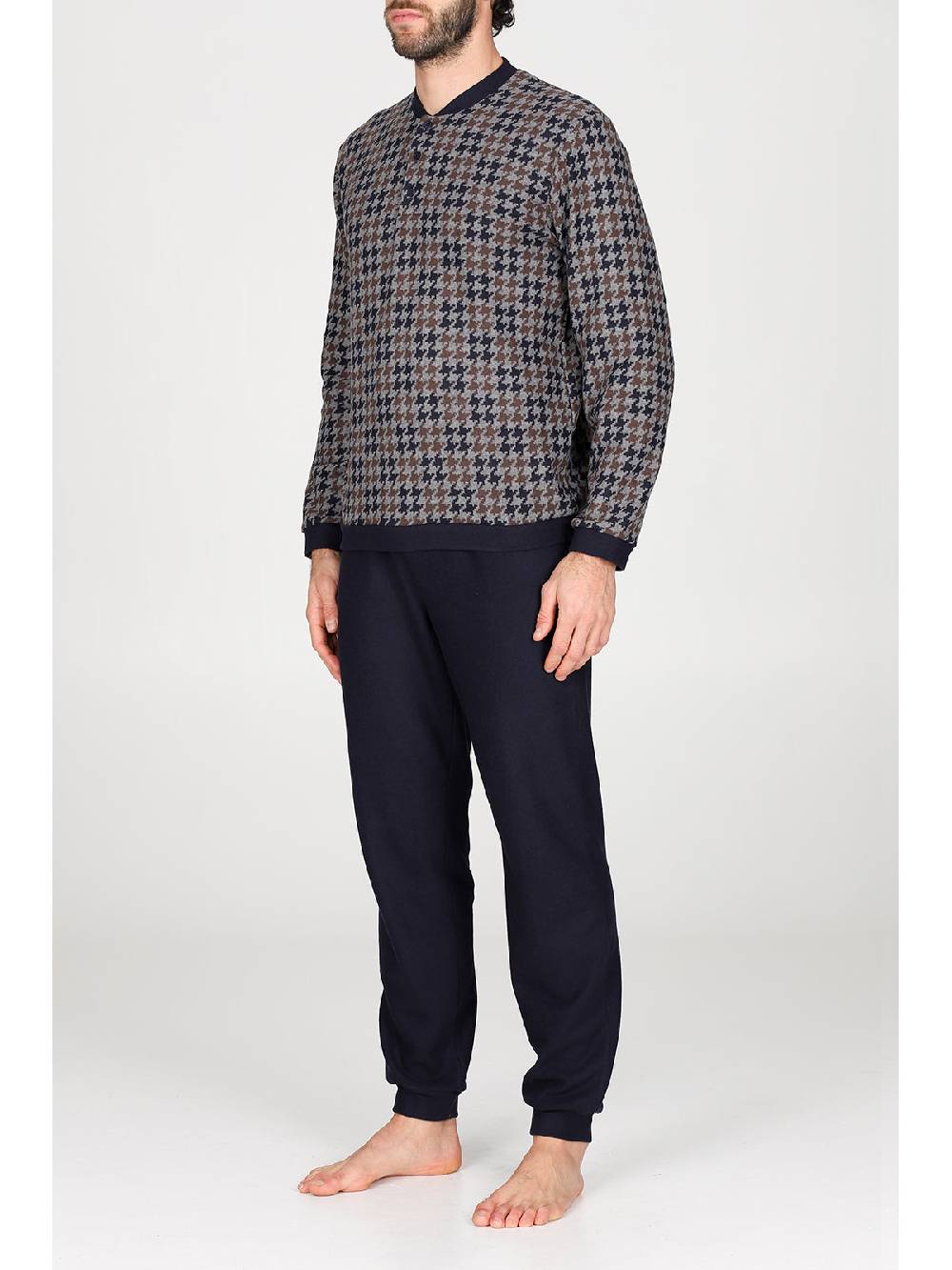 Julipet Pigiama Serafino In Confortevole Jacquard Di Cotone