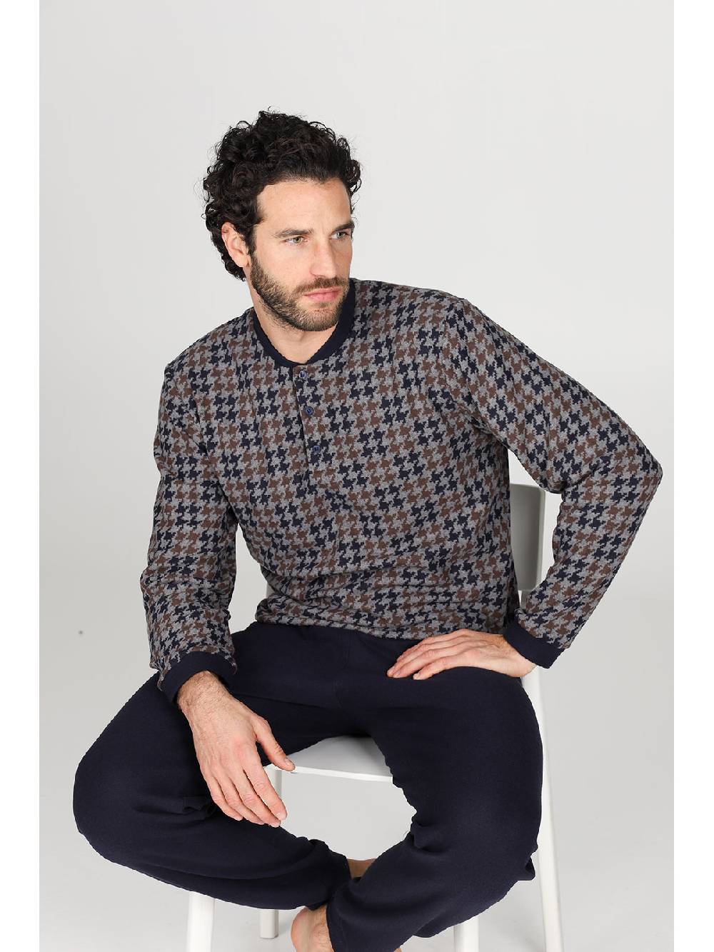 Julipet Pigiama Serafino In Confortevole Jacquard Di Cotone