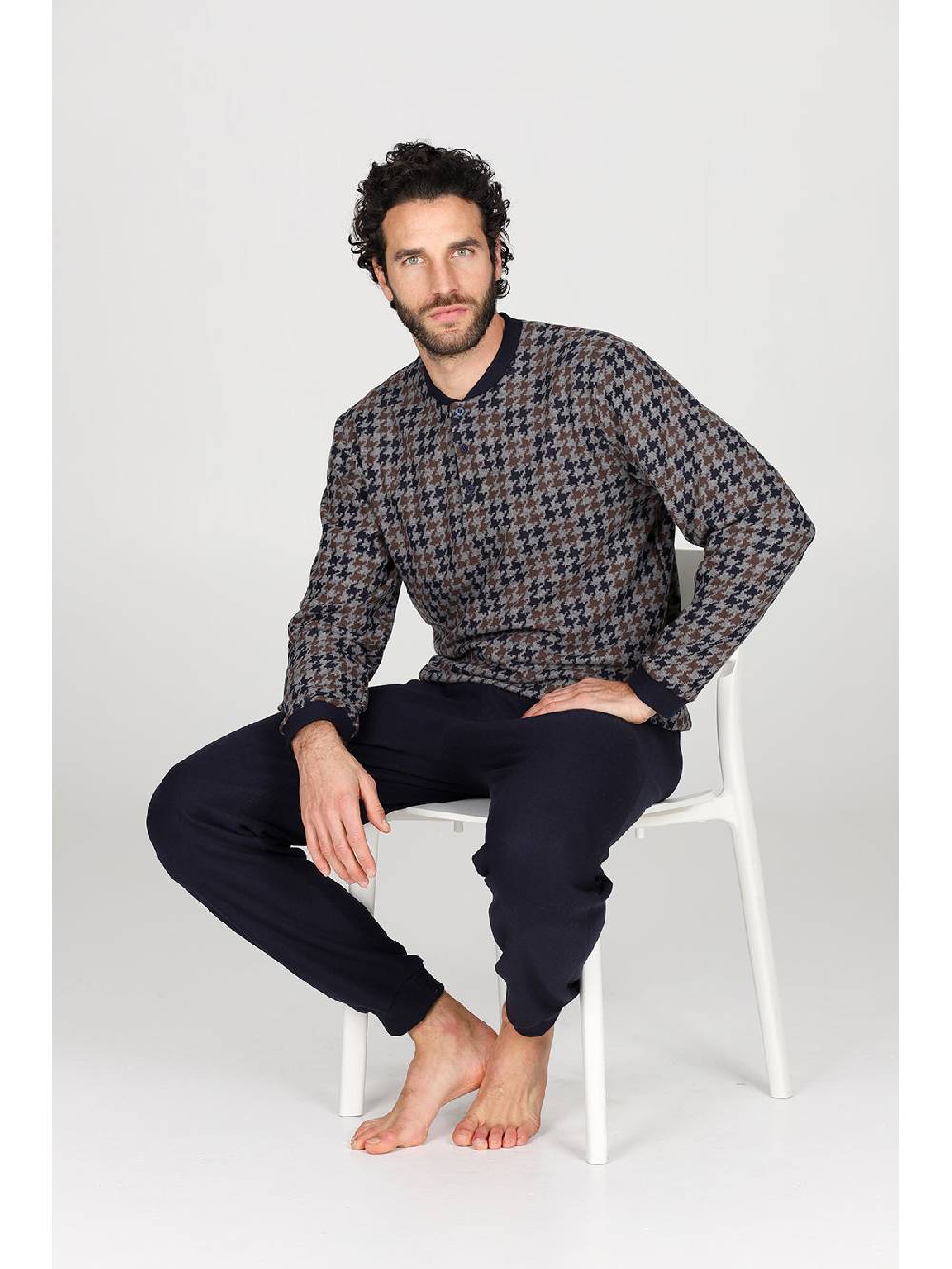 Julipet Pigiama Serafino In Confortevole Jacquard Di Cotone