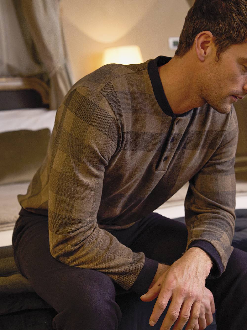 Julipet Pigiama serafino in confortevole jacquard di cotone