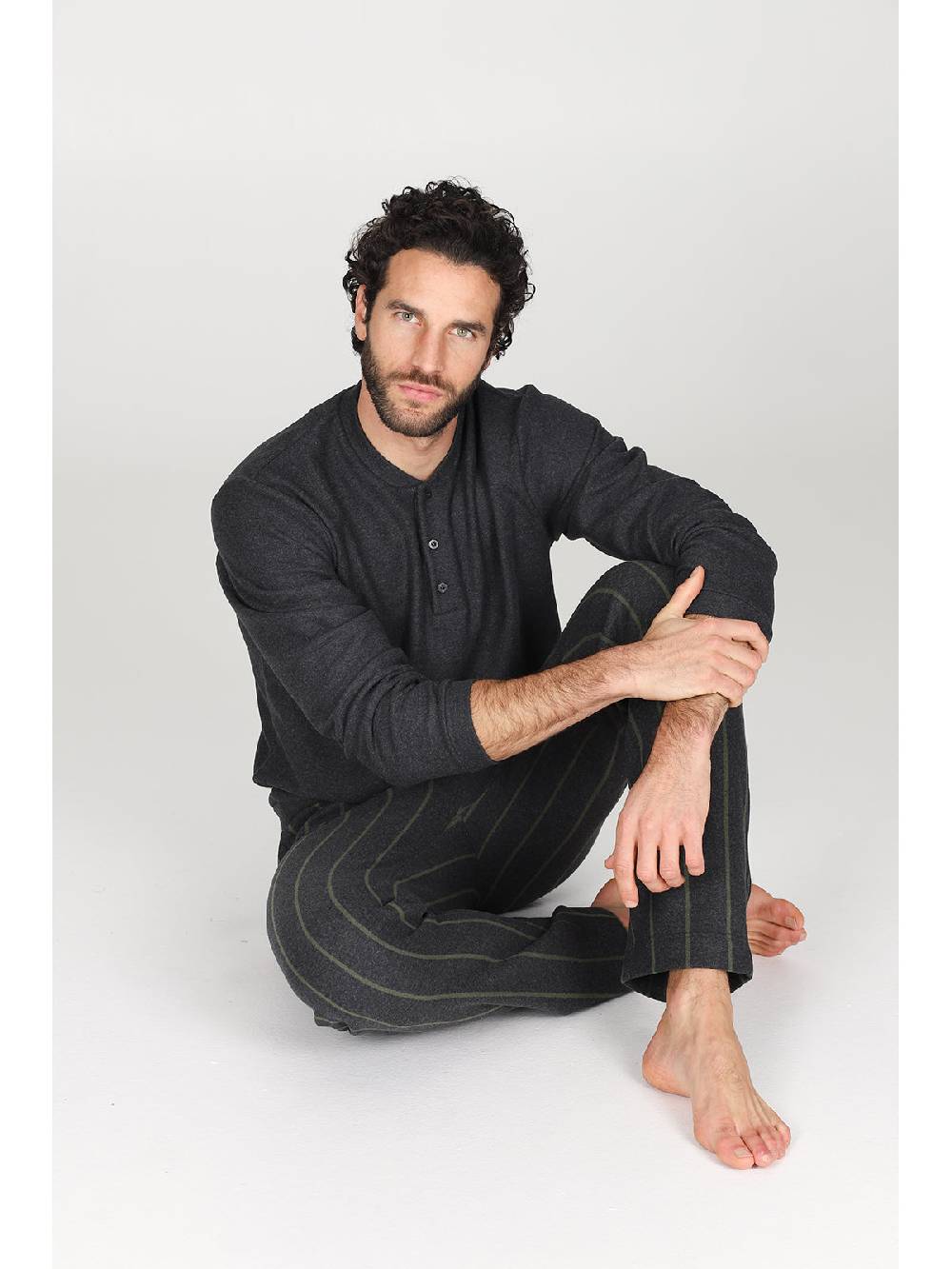 Julipet Pigiama Serafino In Confortevole Jacquard Di Cotone